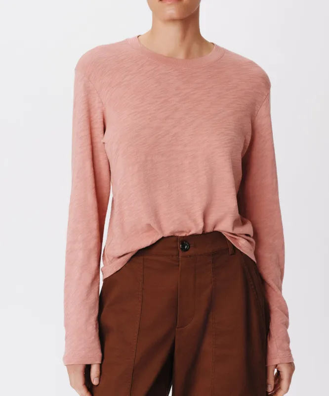 Slub Jersey Long Sleeve Crop Tee - Faded Rosewood sold by ATM Anthony Thomas Melillo