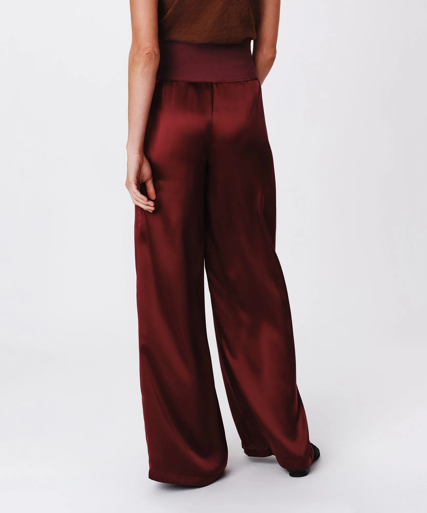 Silk Charmeuse Palazzo Pant - Merlot sold by ATM Anthony Thomas Melillo product image thumbnail 2