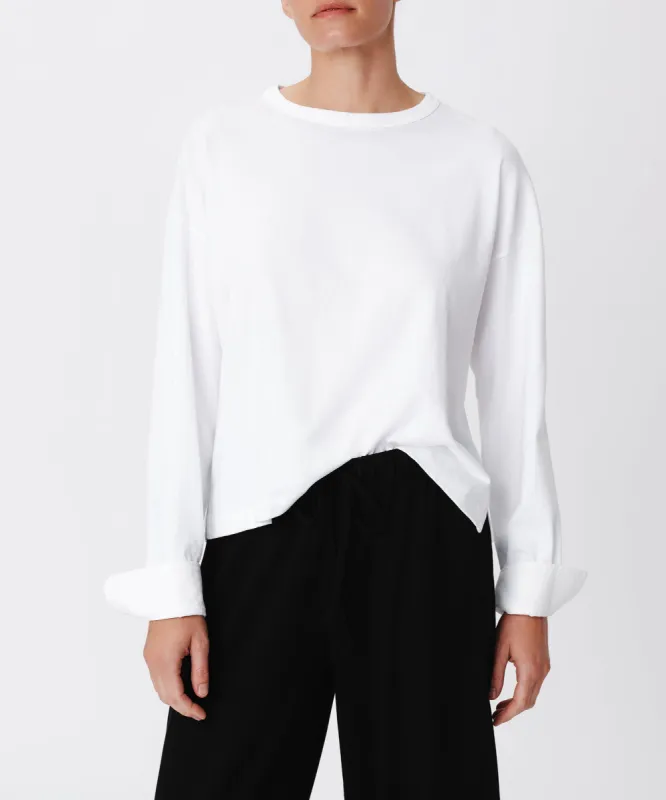 Heavyweight Jersey Mixed Media Top - White sold by ATM Anthony Thomas Melillo