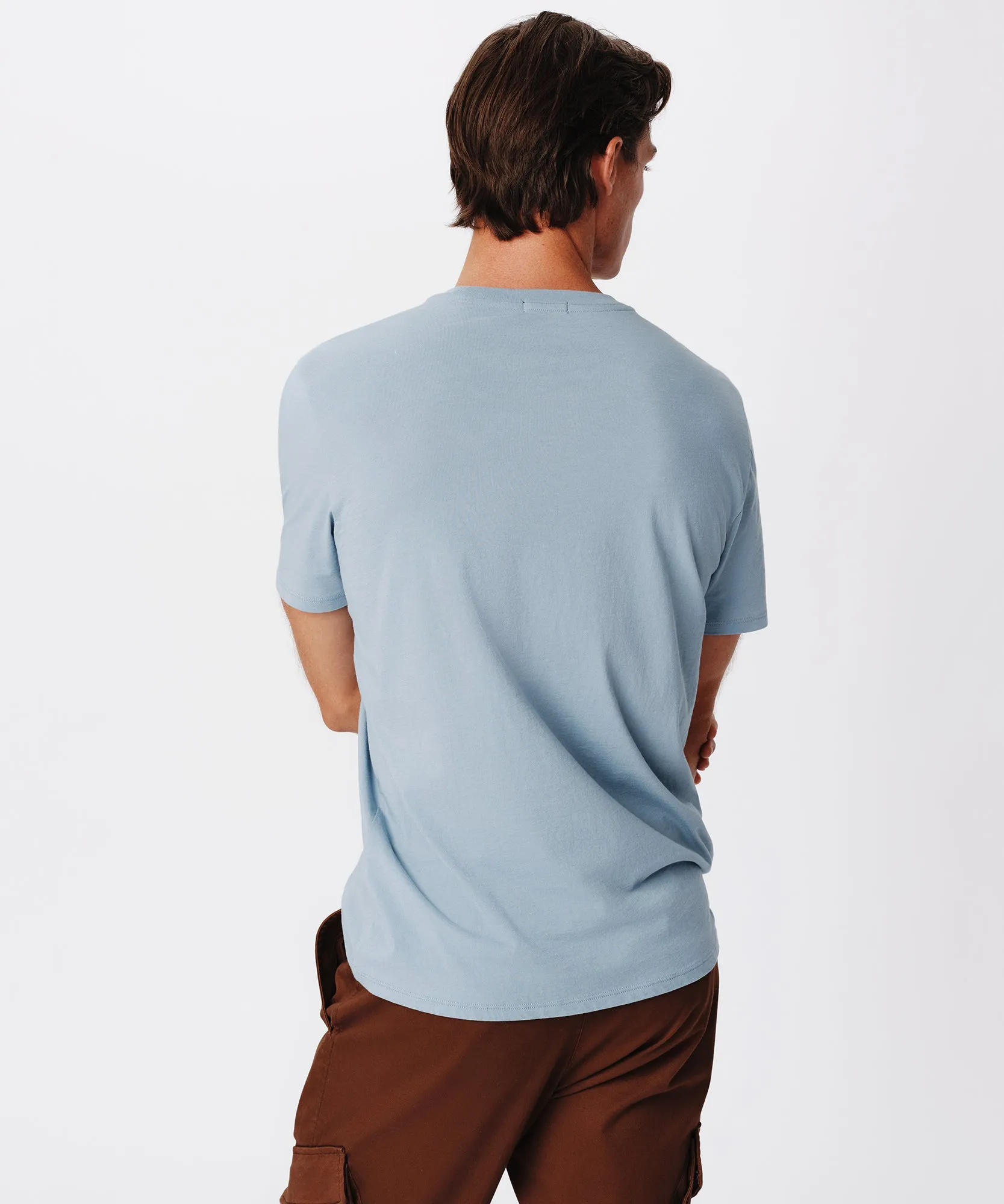Classic Jersey Short Sleeve Crew Neck Tee - Hazy Blue sold by ATM Anthony Thomas Melillo product image thumbnail 2