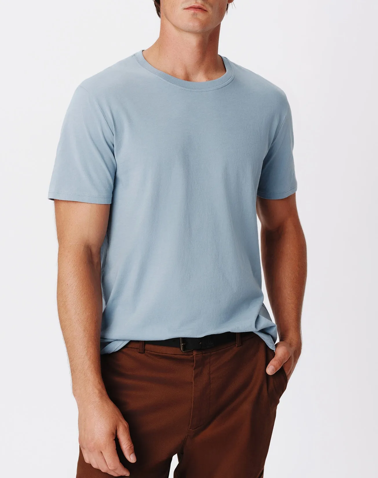 Classic Jersey Short Sleeve Crew Neck Tee - Hazy Blue sold by ATM Anthony Thomas Melillo