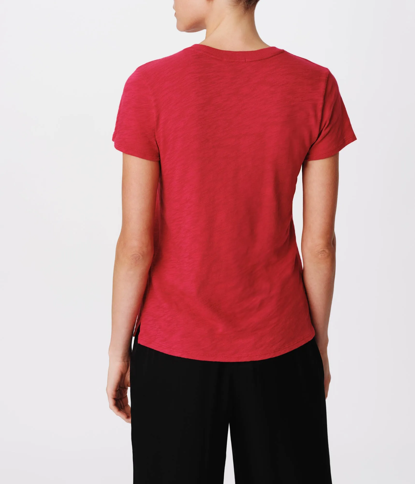 Slub Jersey Schoolboy Short Sleeve Crew Neck Tee - Rubellite sold by ATM Anthony Thomas Melillo product image thumbnail 3