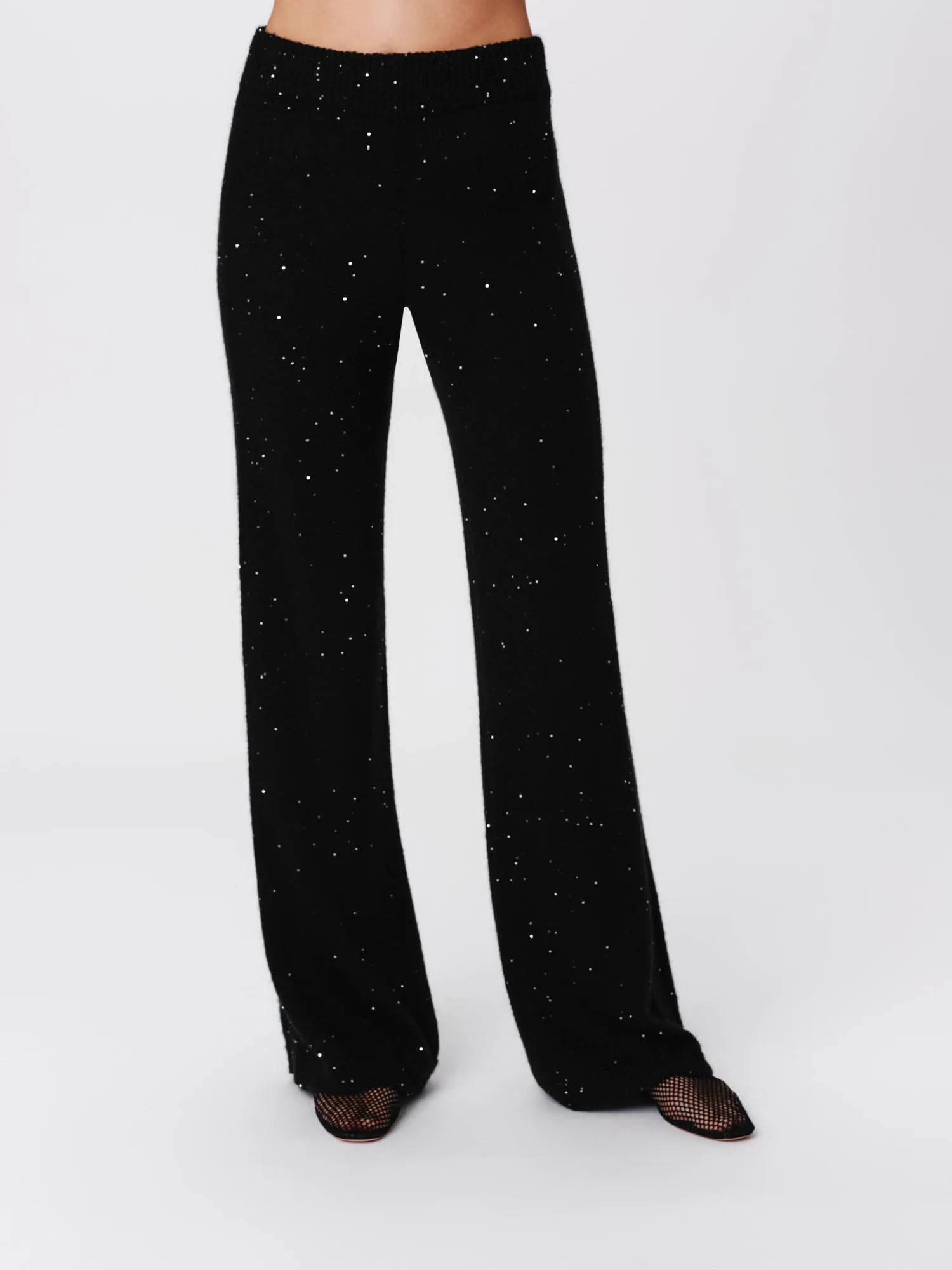 Sequin Wool Blend Wide Leg Pant - Black sold by ATM Anthony Thomas Melillo product image thumbnail 2