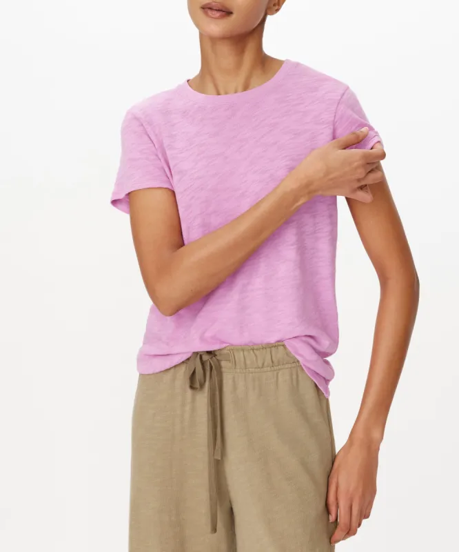Slub Jersey Schoolboy Short Sleeve Crew Neck Tee - Petunia sold by ATM Anthony Thomas Melillo
