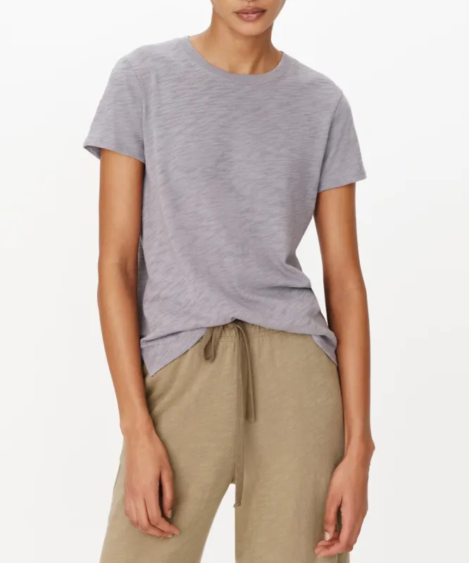 Slub Jersey Schoolboy Short Sleeve Crew Neck Tee - Moon sold by ATM Anthony Thomas Melillo