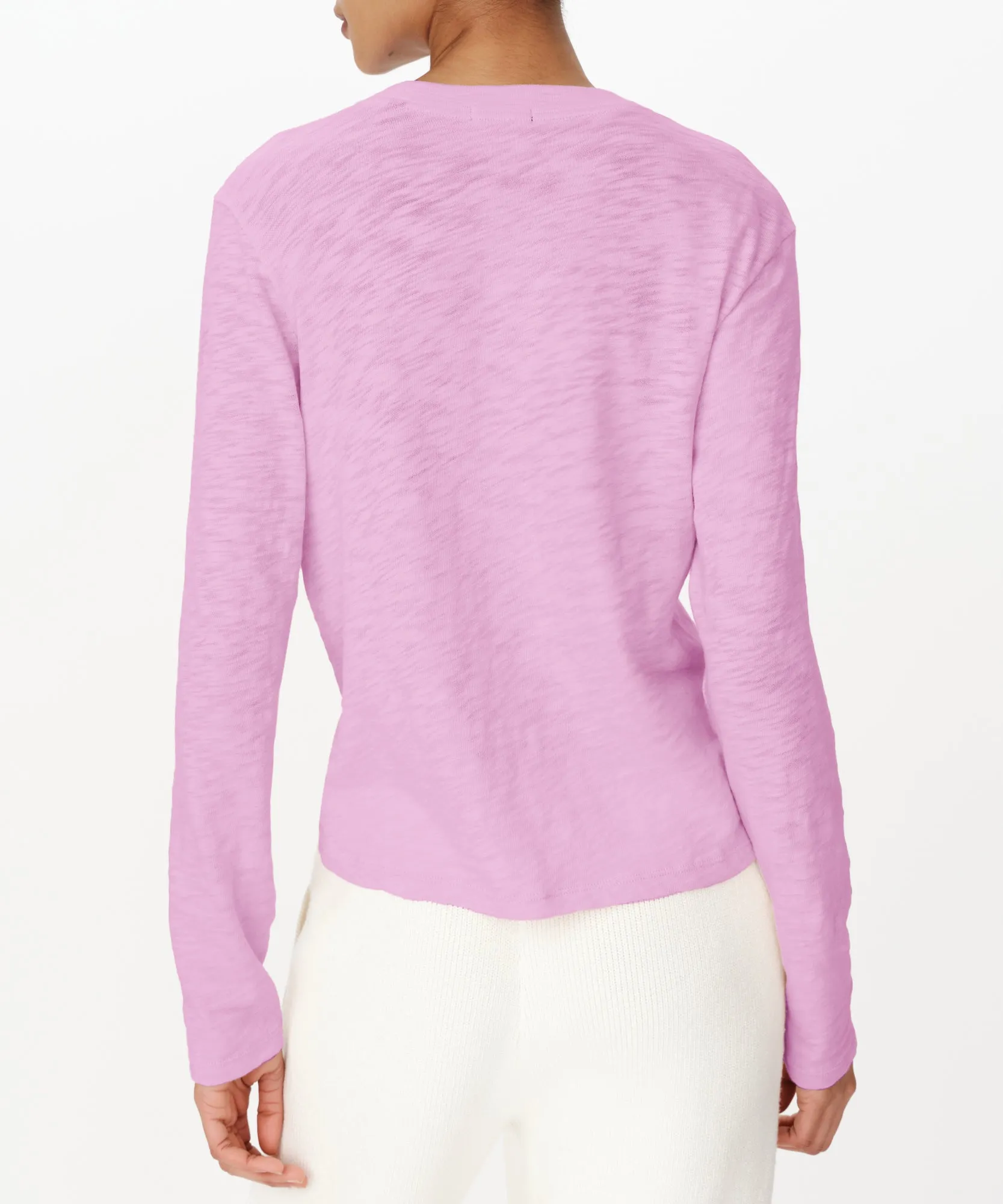 Slub Jersey Long Sleeve Crop Tee - Petunia sold by ATM Anthony Thomas Melillo product image thumbnail 3