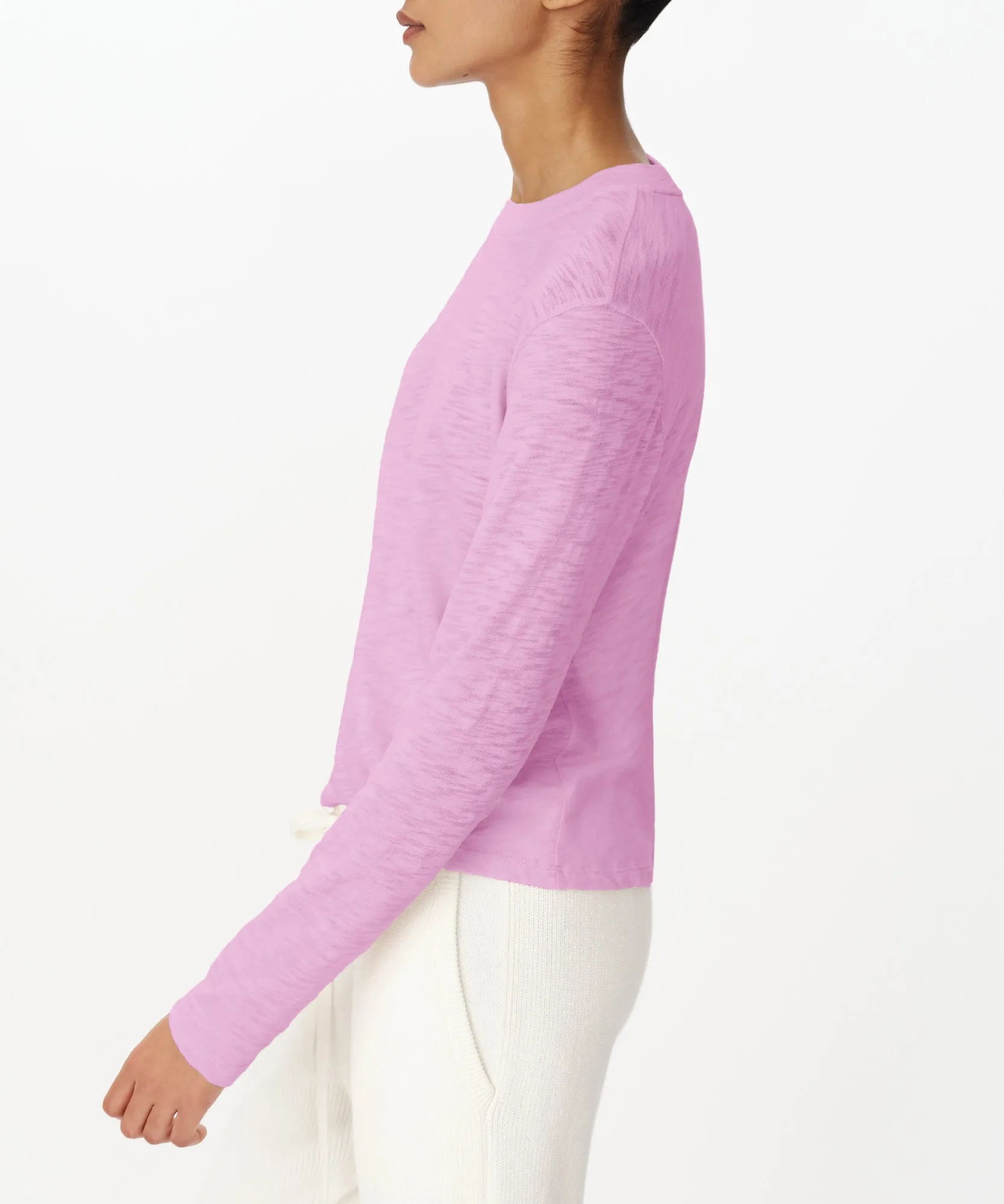 Slub Jersey Long Sleeve Crop Tee - Petunia sold by ATM Anthony Thomas Melillo product image thumbnail 2