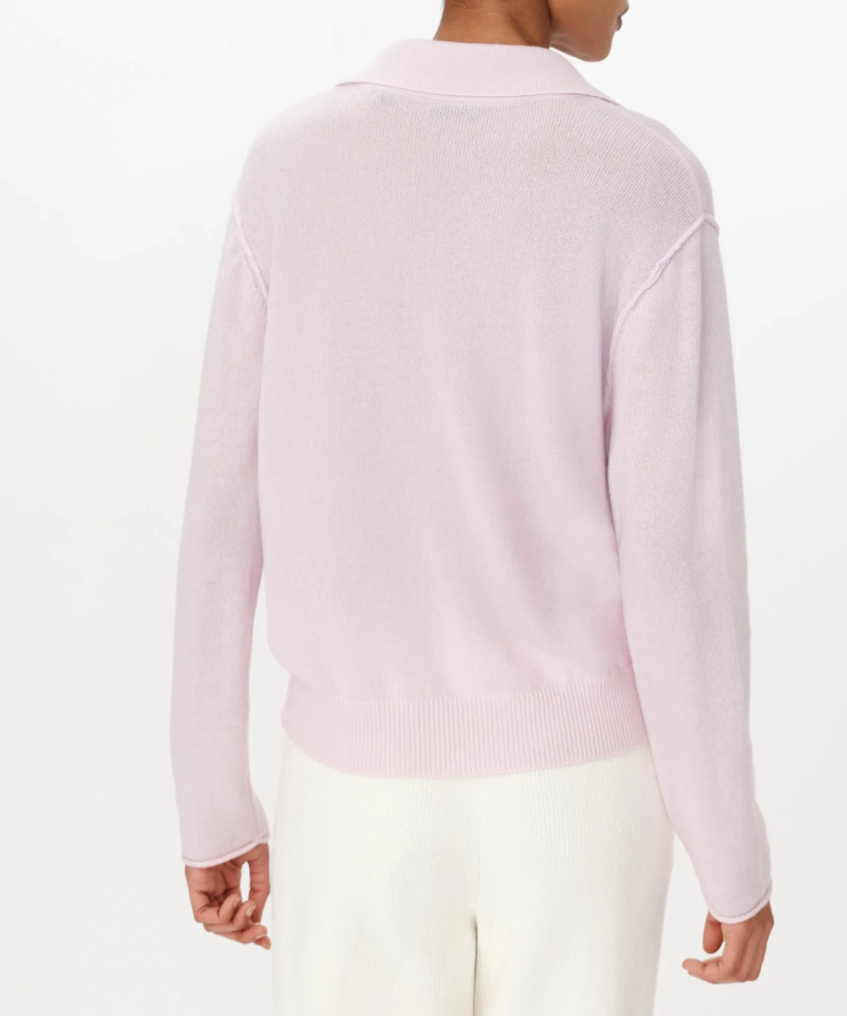 Cashmere Oversized Polo Sweater - Faded Petunia sold by ATM Anthony Thomas Melillo product image thumbnail 3