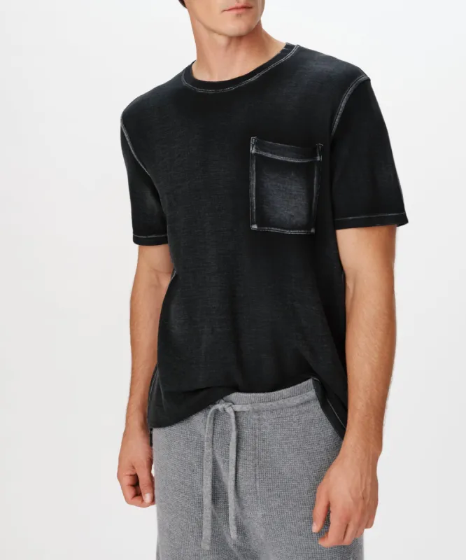 Pique with Wash Short Sleeve Tee - Black sold by ATM Anthony Thomas Melillo