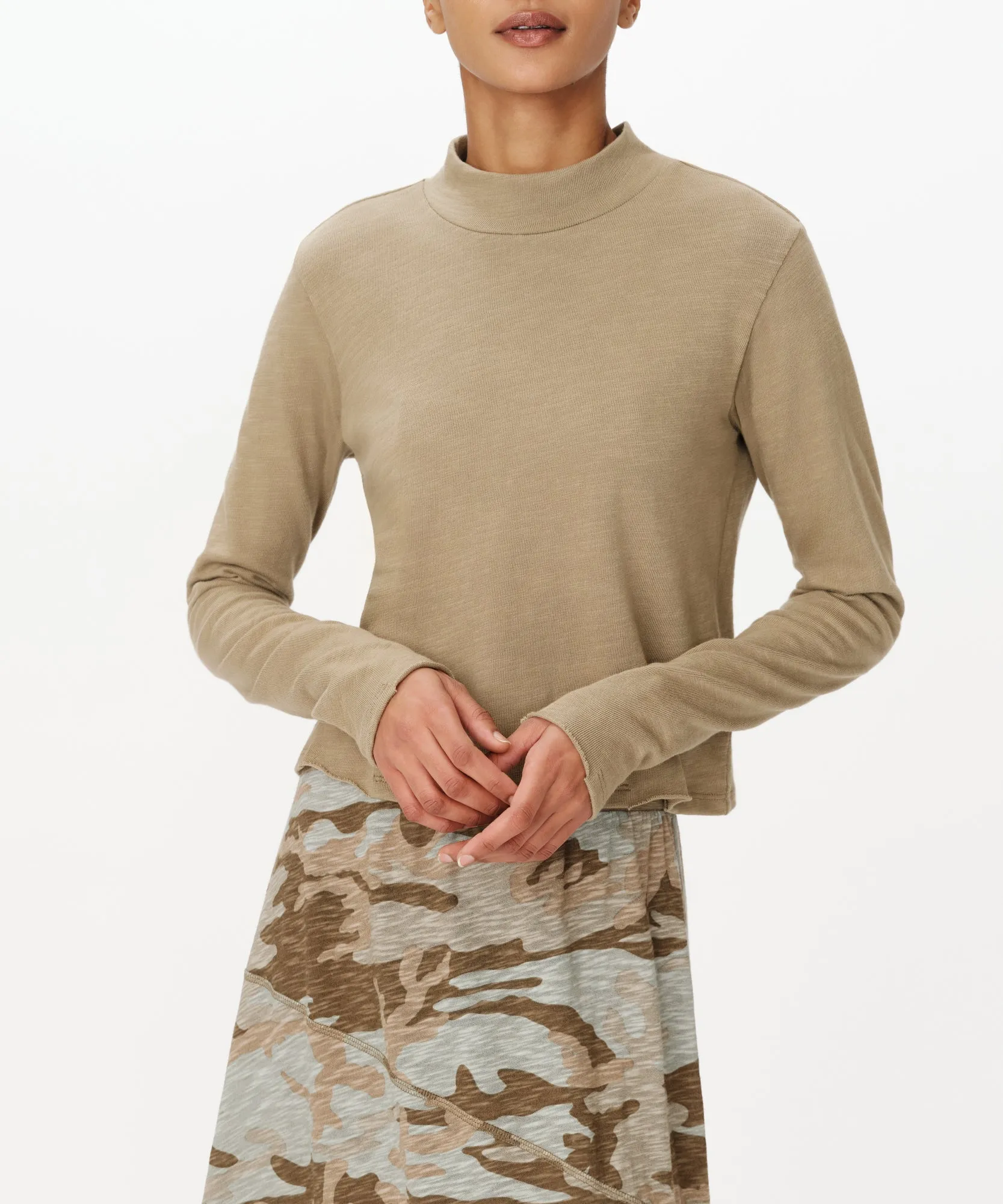 Heavy Slub Jersey Turtleneck Tee - Faded Army sold by ATM Anthony Thomas Melillo