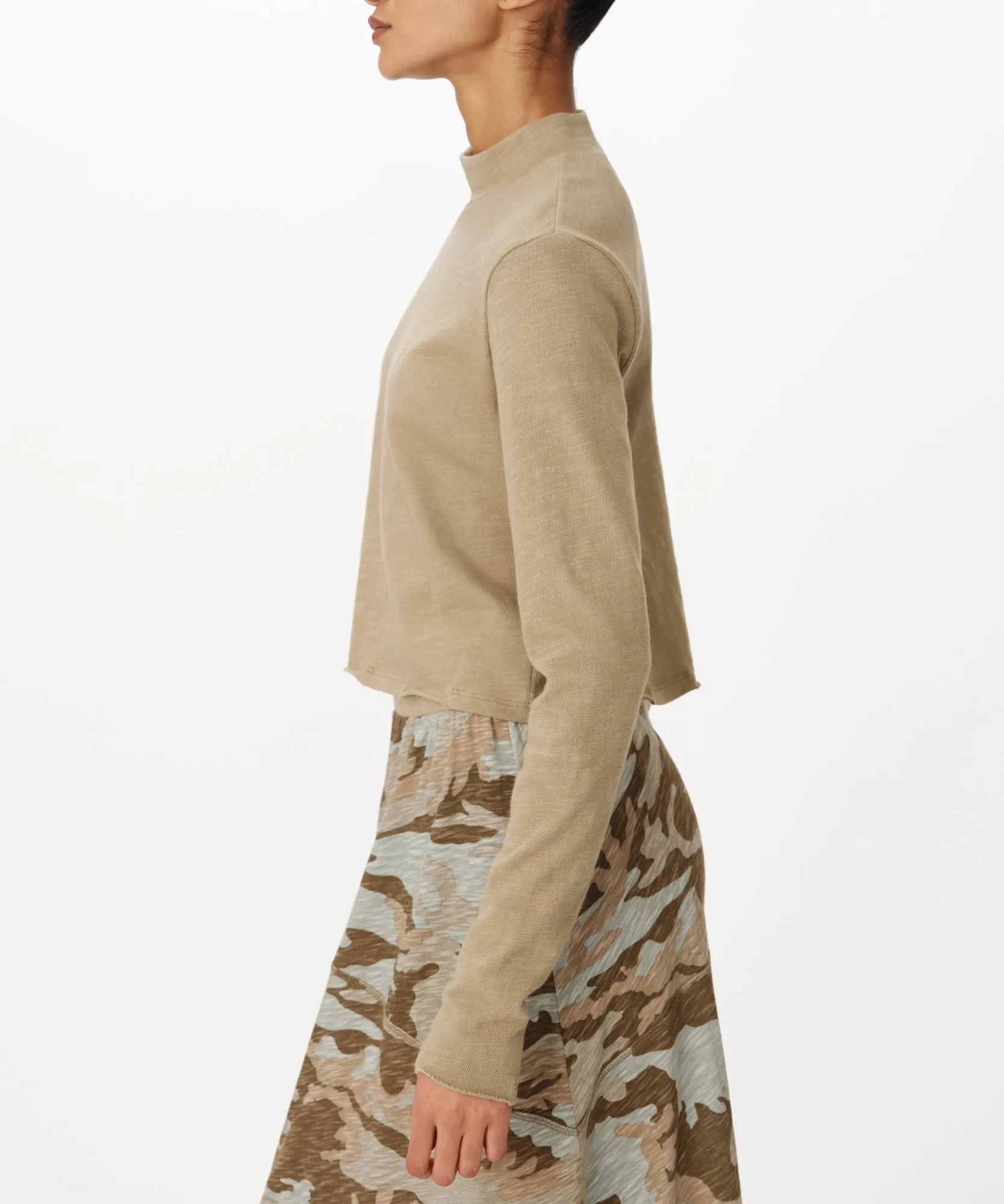 Heavy Slub Jersey Turtleneck Tee - Faded Army sold by ATM Anthony Thomas Melillo product image thumbnail 2