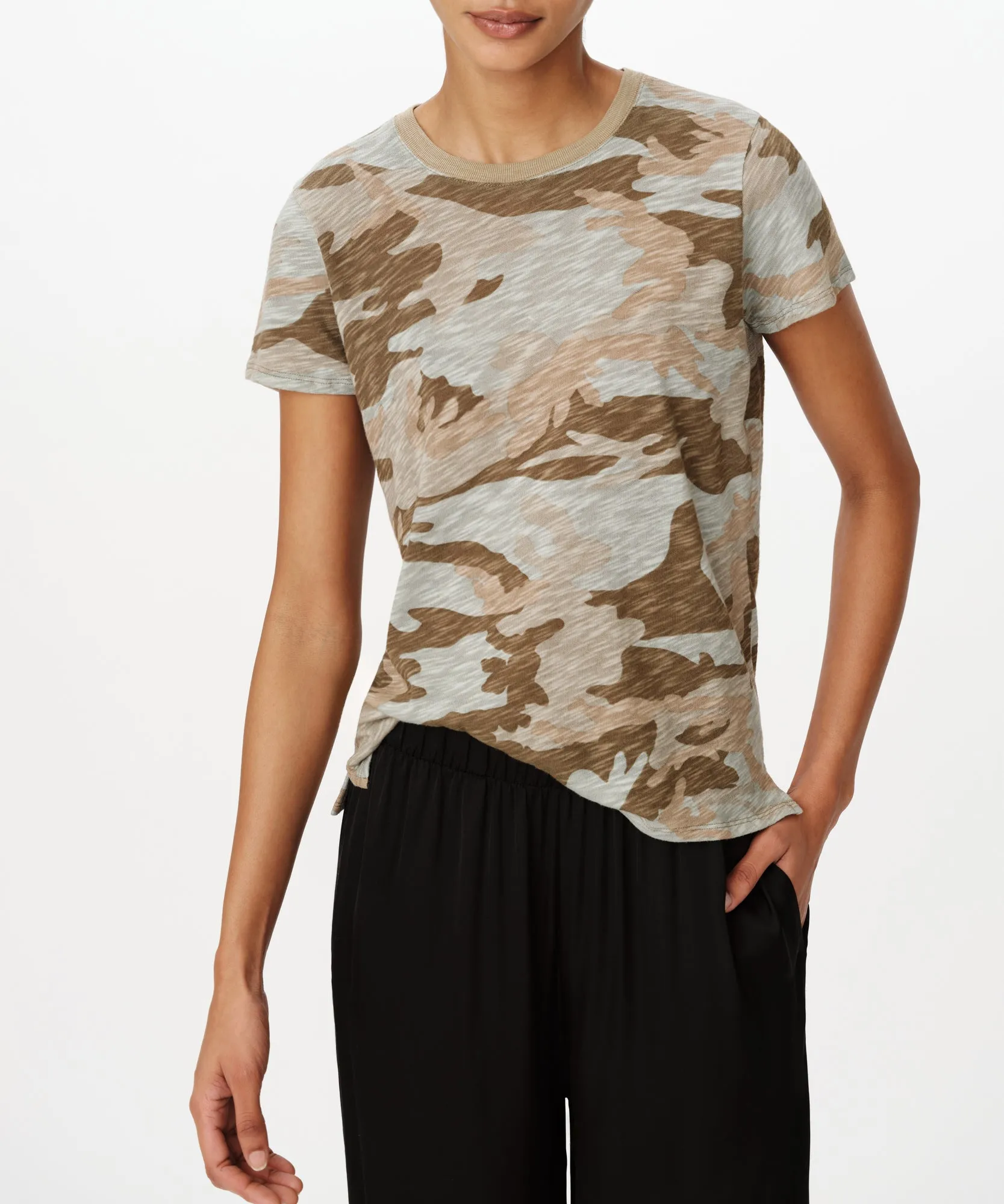 Slub Jersey Camo Schoolboy Short Sleeve Crew Neck Tee - Faded Army-Multi sold by ATM Anthony Thomas Melillo