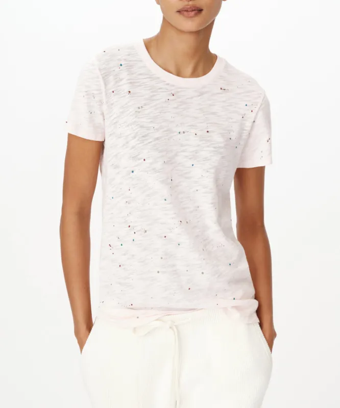 Slub Jersey Splatter Schoolboy Short Sleeve Crew Neck Tee - Faded Rose Multi sold by ATM Anthony Thomas Melillo