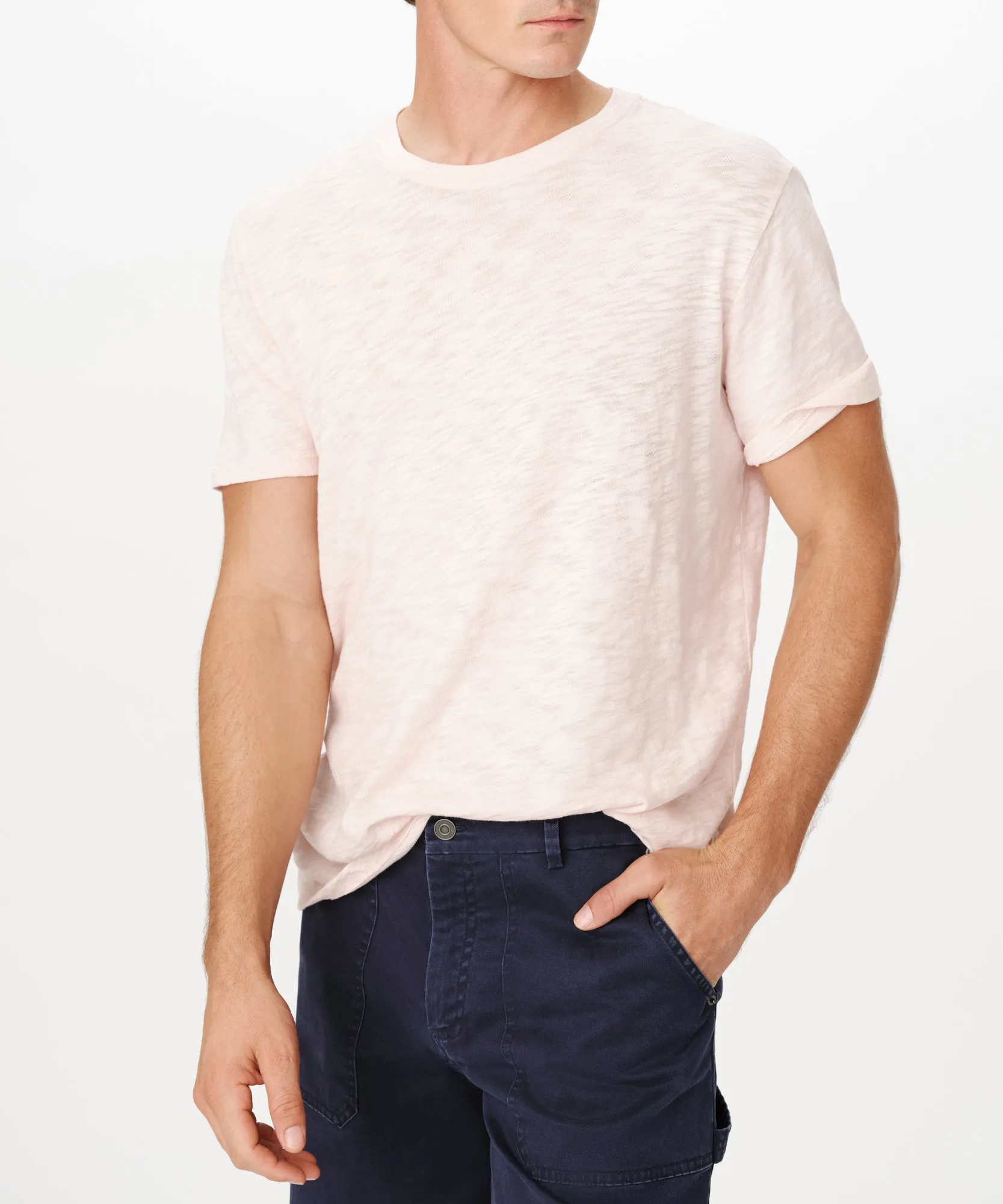 Slub Jersey Short Sleeve Crew Neck Tee - Oyster Pink sold by ATM Anthony Thomas Melillo
