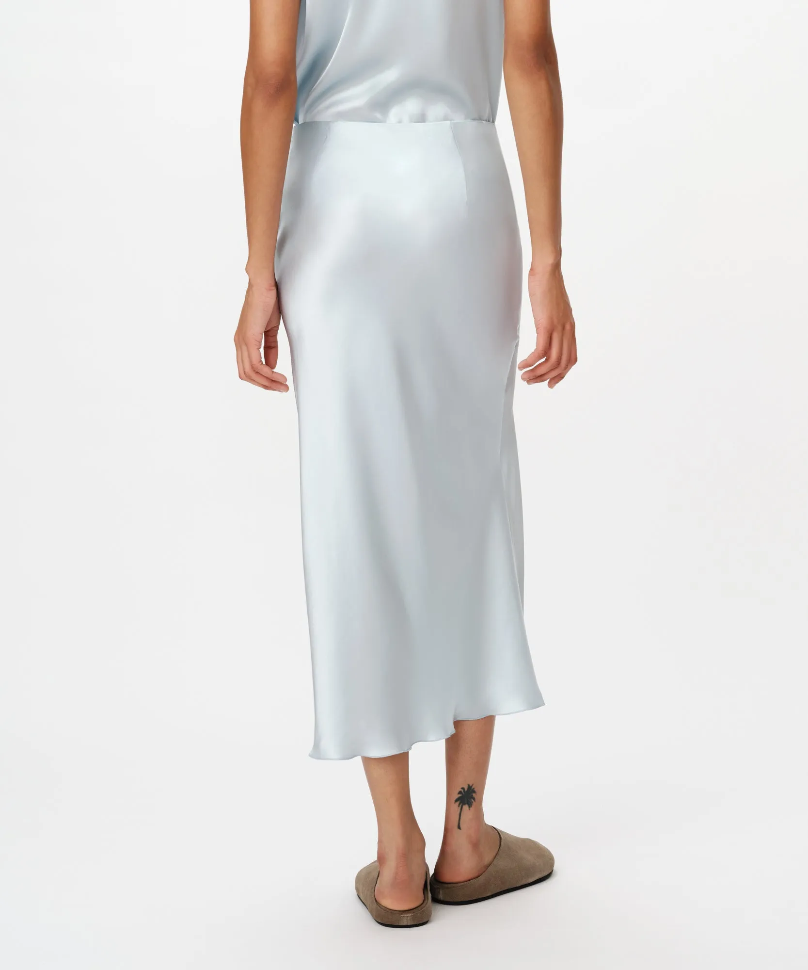 Satin Slit Detail Bias Skirt - Pastel Blue sold by ATM Anthony Thomas Melillo product image thumbnail 4