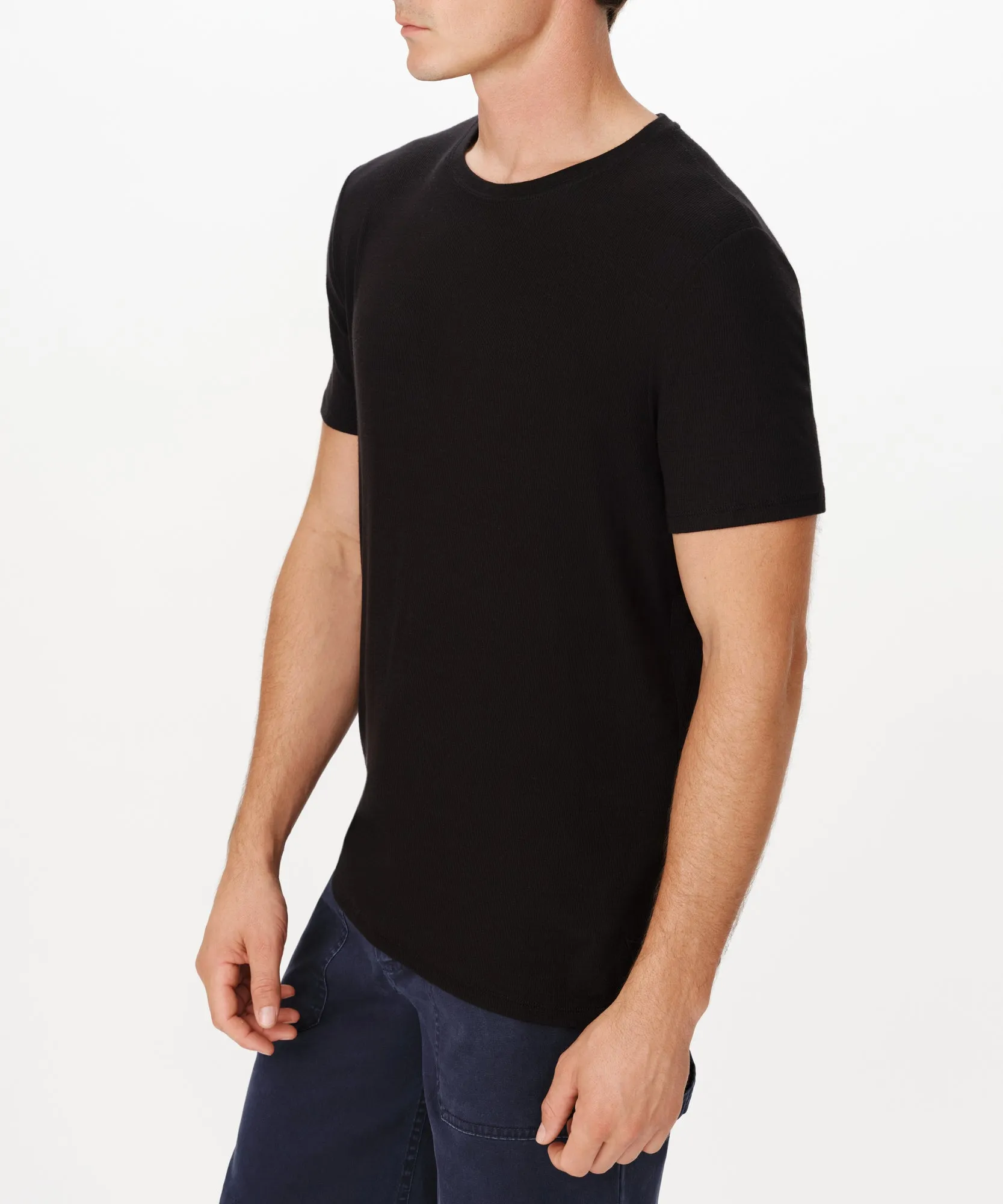 Modal Rib Oversized Short Sleeve Crew Neck Tee - Black sold by ATM Anthony Thomas Melillo product image thumbnail 2