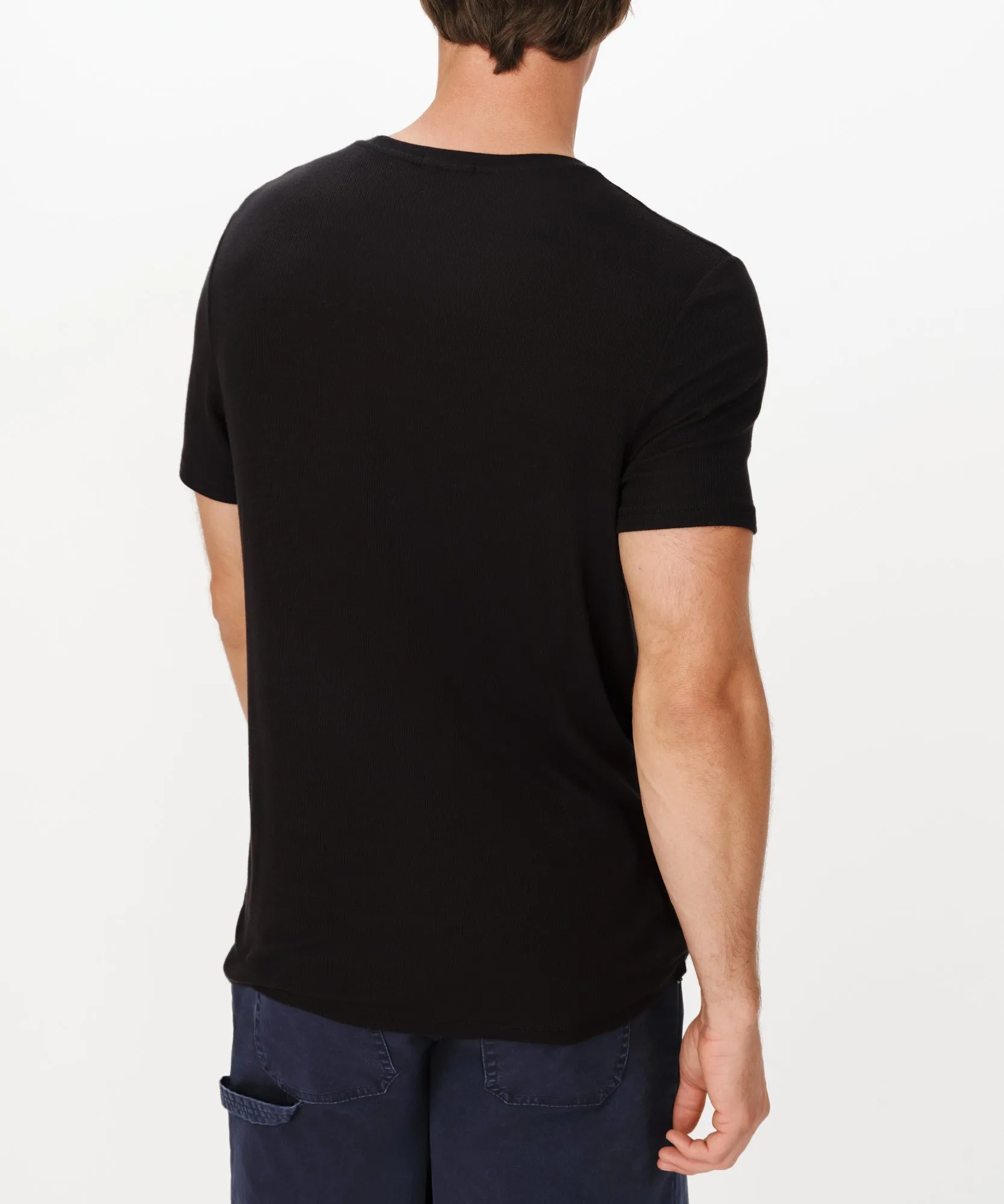 Modal Rib Oversized Short Sleeve Crew Neck Tee - Black sold by ATM Anthony Thomas Melillo product image thumbnail 3