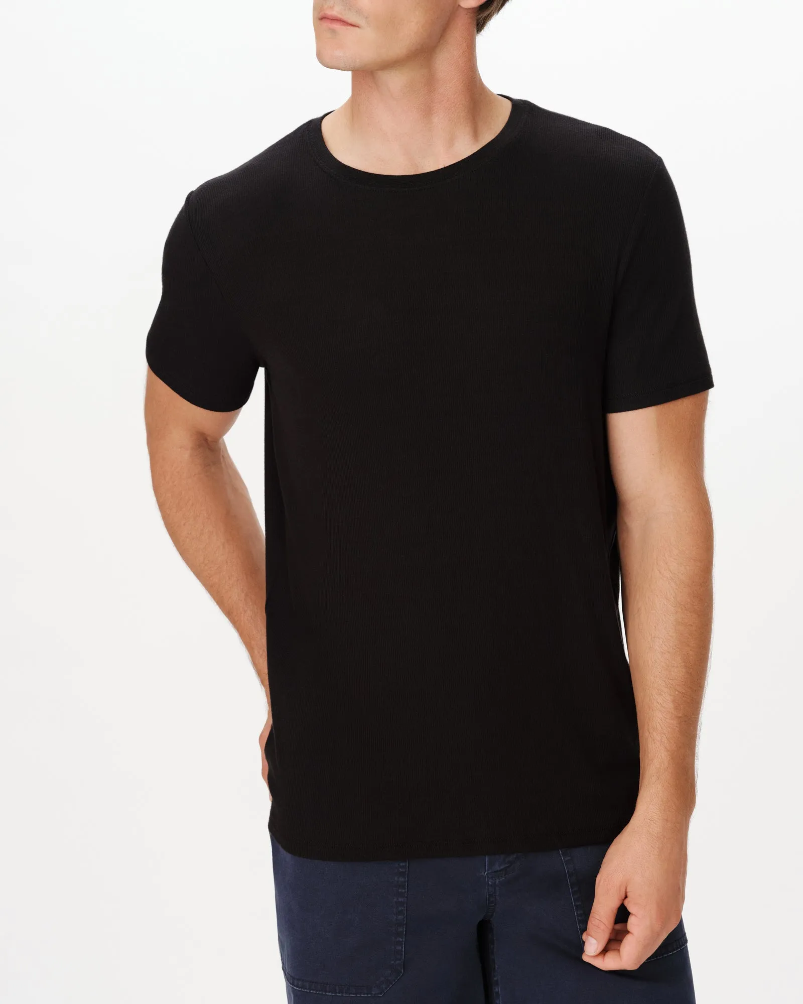 Modal Rib Oversized Short Sleeve Crew Neck Tee - Black sold by ATM Anthony Thomas Melillo
