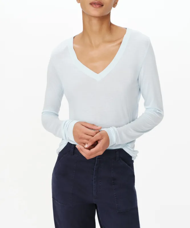 Modal Jersey V-Neck Top - Pastel Blue sold by ATM Anthony Thomas Melillo