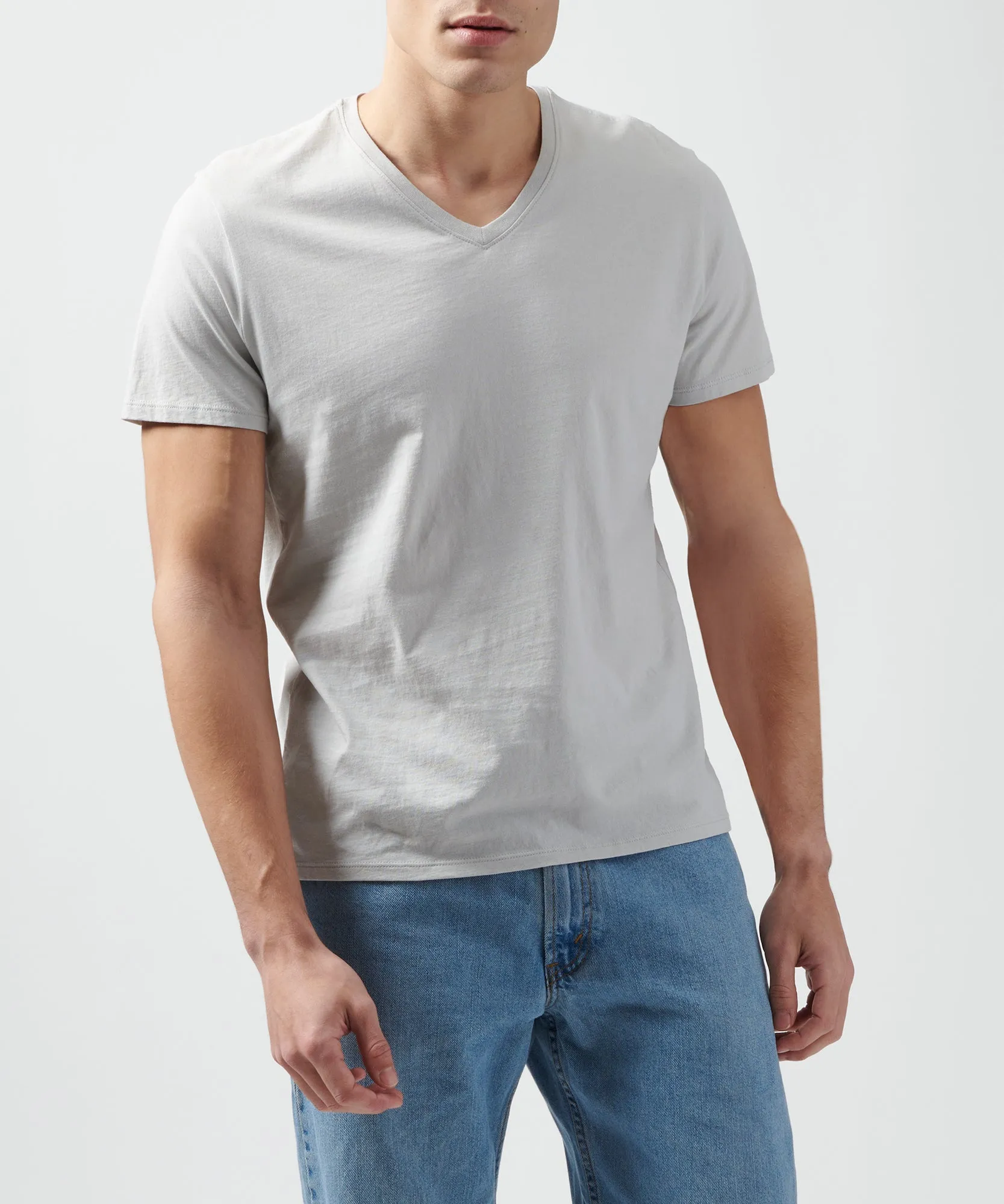 Classic Jersey V-Neck Tee - Grey sold by ATM Anthony Thomas Melillo product image thumbnail 2