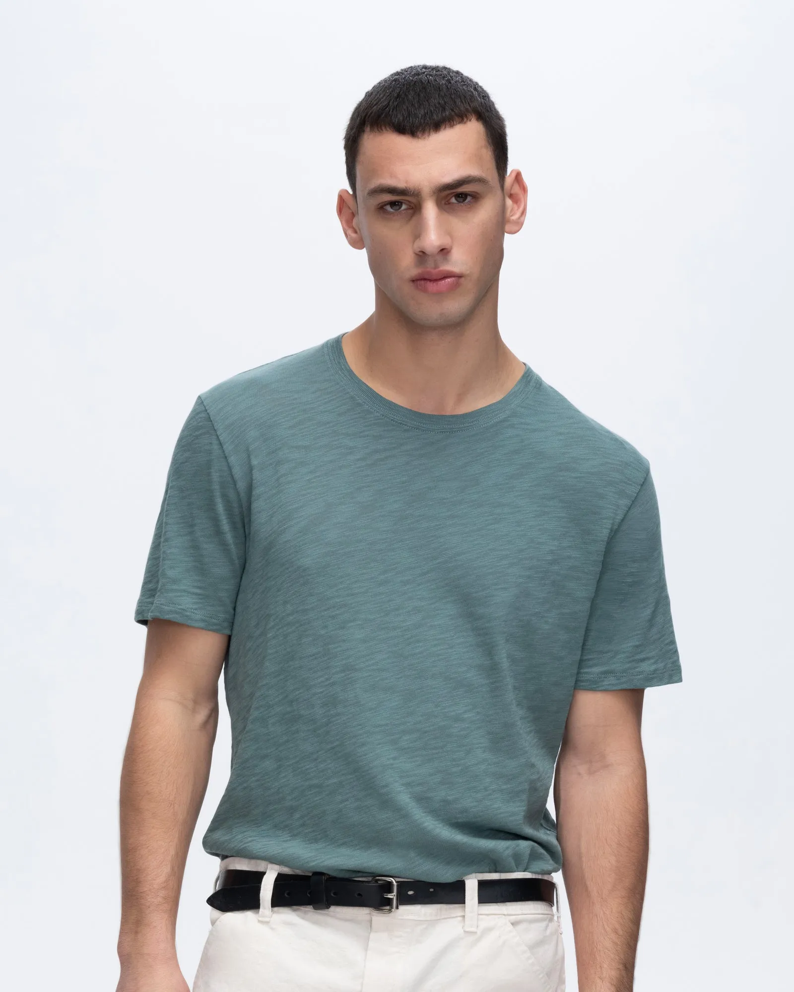 Slub Jersey Short Sleeve Crew Neck Tee - Spring Eucalyptus sold by ATM Anthony Thomas Melillo product image thumbnail 4