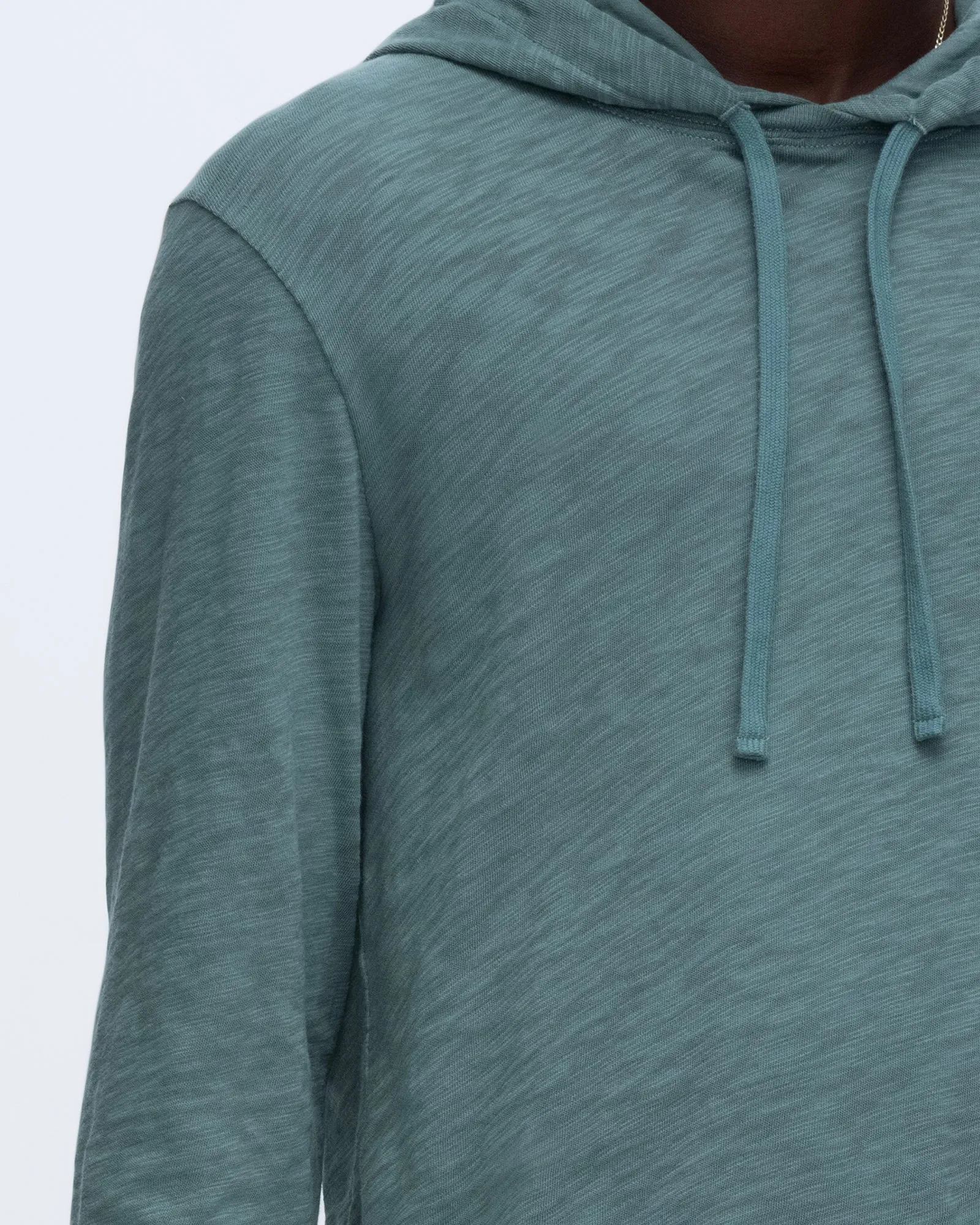 Slub Jersey Long Sleeve Destroyed Hoodie - Spring Eucalyptus sold by ATM Anthony Thomas Melillo product image thumbnail 5