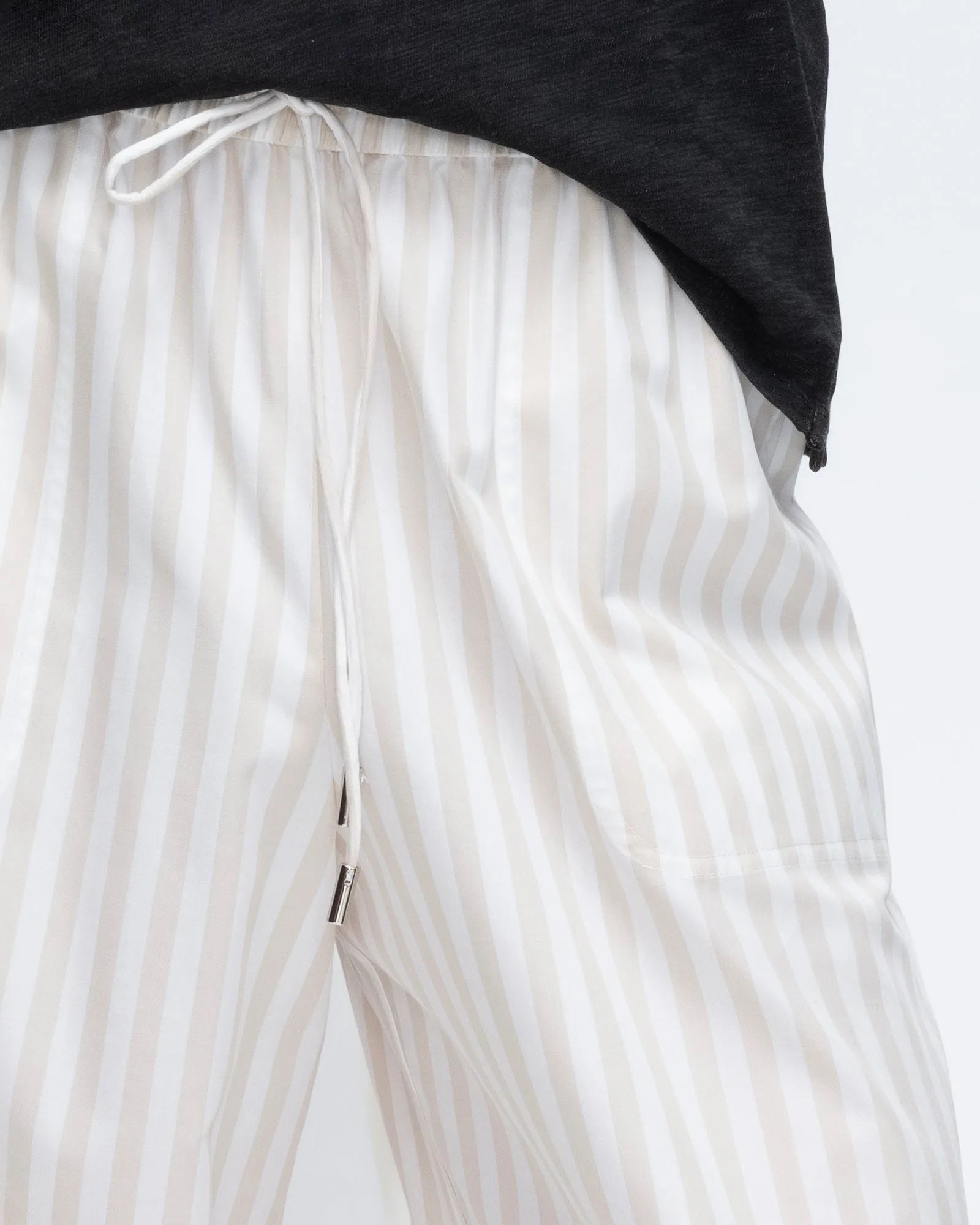 Cotton Blend Yarn Die Stripe Pull on Pants - Soft Beige-Chalk sold by ATM Anthony Thomas Melillo product image thumbnail 5