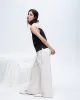 Cotton Blend Yarn Die Stripe Pull on Pants - Soft Beige-Chalk sold by ATM Anthony Thomas Melillo