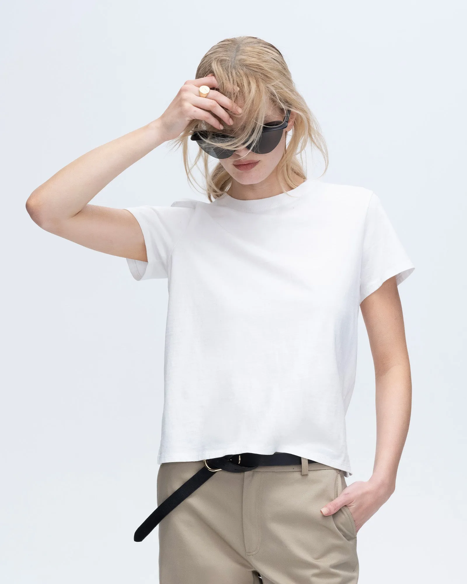 Heavyweight Jersey Short Sleeve Crew Neck Tee Vintage Wash - White sold by ATM Anthony Thomas Melillo product image thumbnail 4