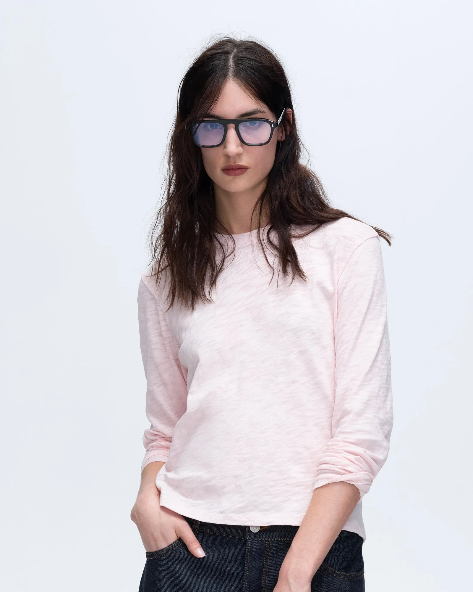 Slub Jersey Long Sleeve Crop Tee - Pink Camelia sold by ATM product image thumbnail 4
