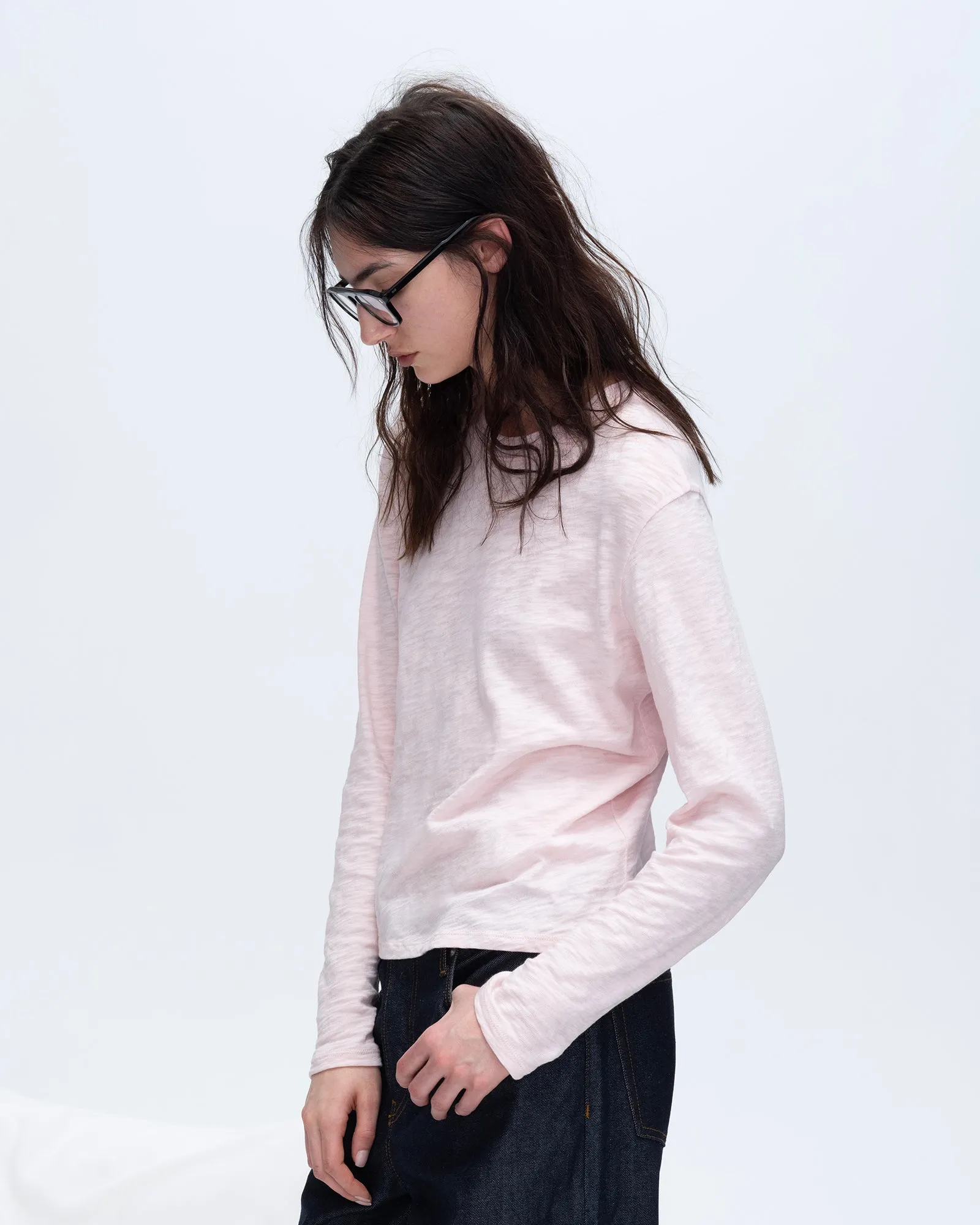 Slub Jersey Long Sleeve Crop Tee - Pink Camelia sold by ATM product image thumbnail 2