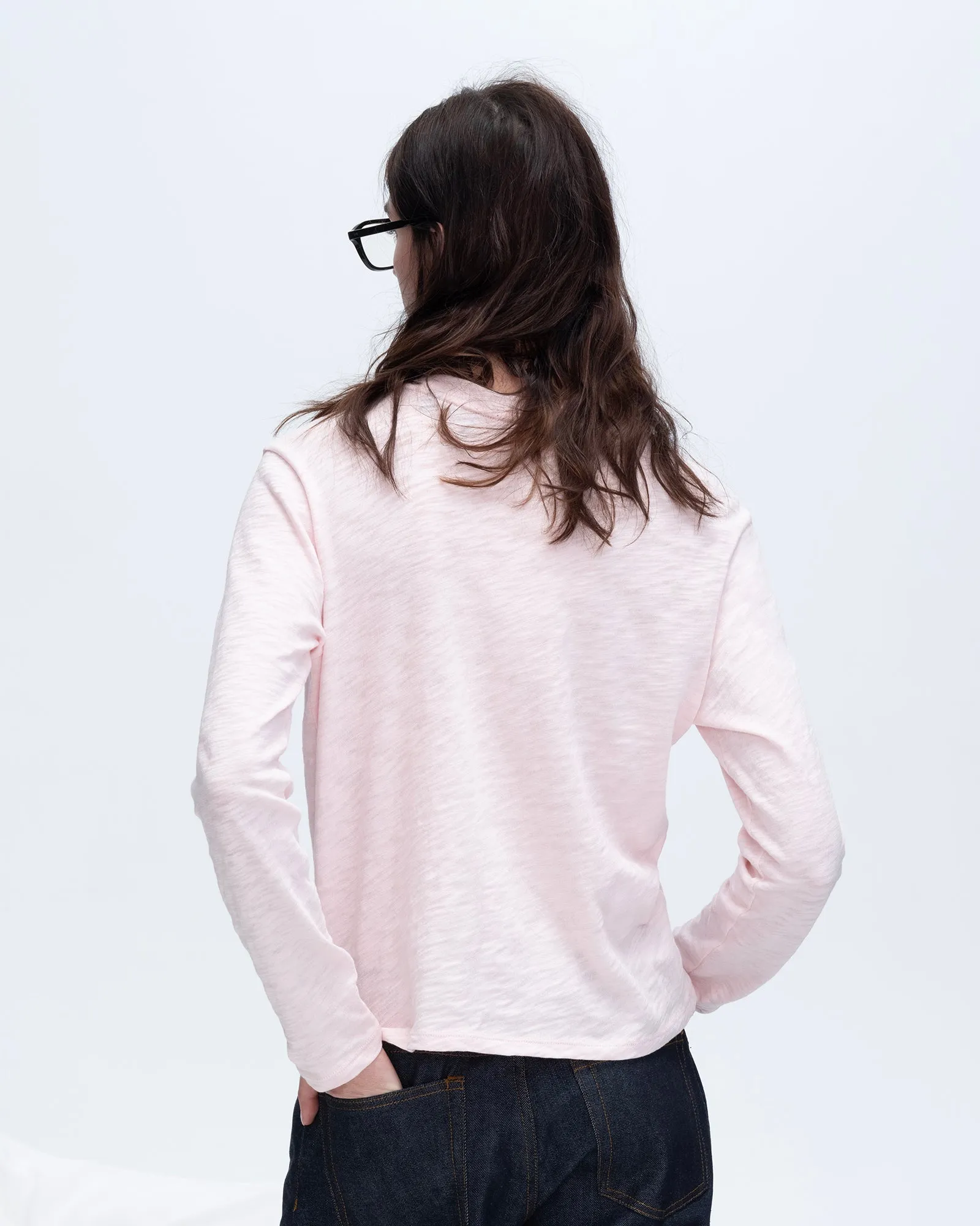 Slub Jersey Long Sleeve Crop Tee - Pink Camelia sold by ATM product image thumbnail 3