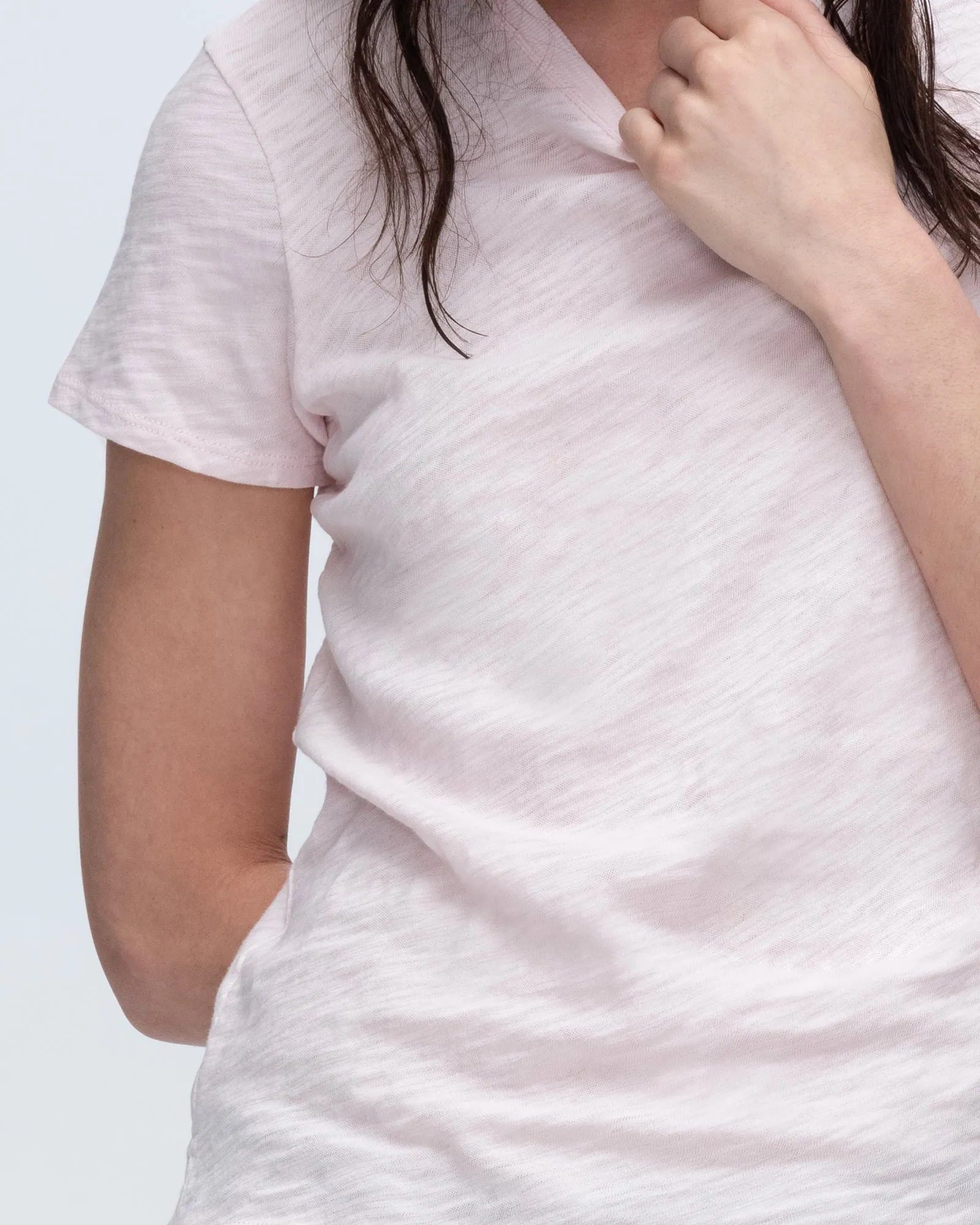 Slub Jersey Schoolboy Crew Neck Tee - Pink Camelia sold by ATM product image thumbnail 5