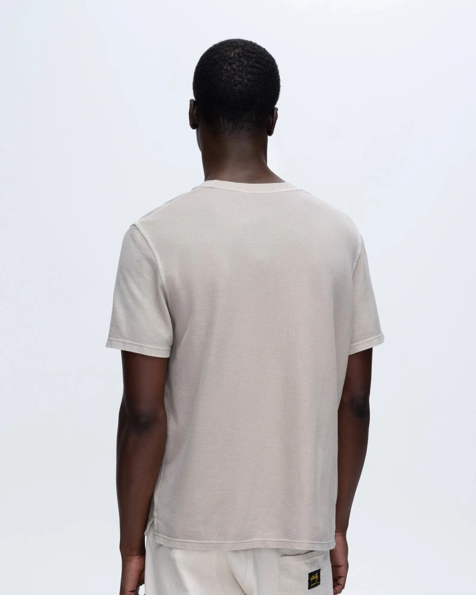 Pique Short Sleeve Crew Neck Pocket Tee Pigment Wash - Sandy Beige sold by ATM Anthony Thomas Melillo product image thumbnail 3