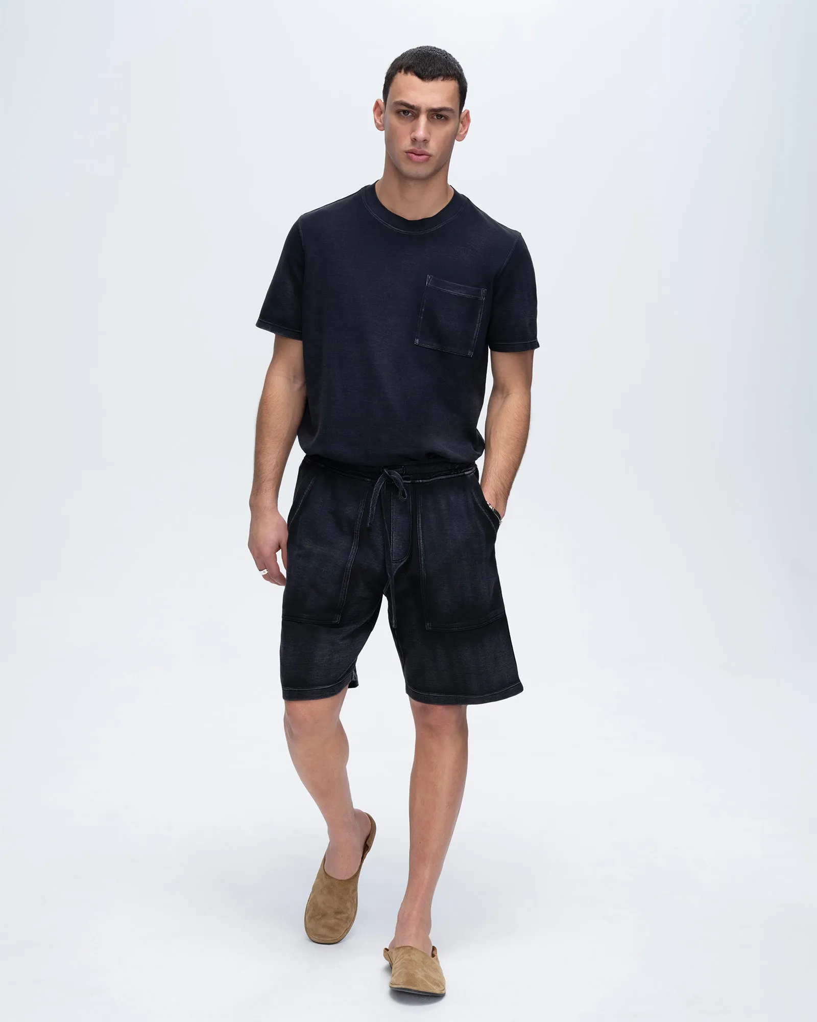 Pique Patch Pocket Shorts - Black sold by ATM Anthony Thomas Melillo