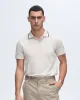 Classic Jersey Short Sleeve Polo with Tipping - Soft Beige-Spring Eucalyptus sold by ATM Anthony Thomas Melillo