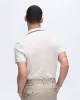 Classic Jersey Short Sleeve Polo with Tipping - Soft Beige-Spring Eucalyptus sold by ATM Anthony Thomas Melillo