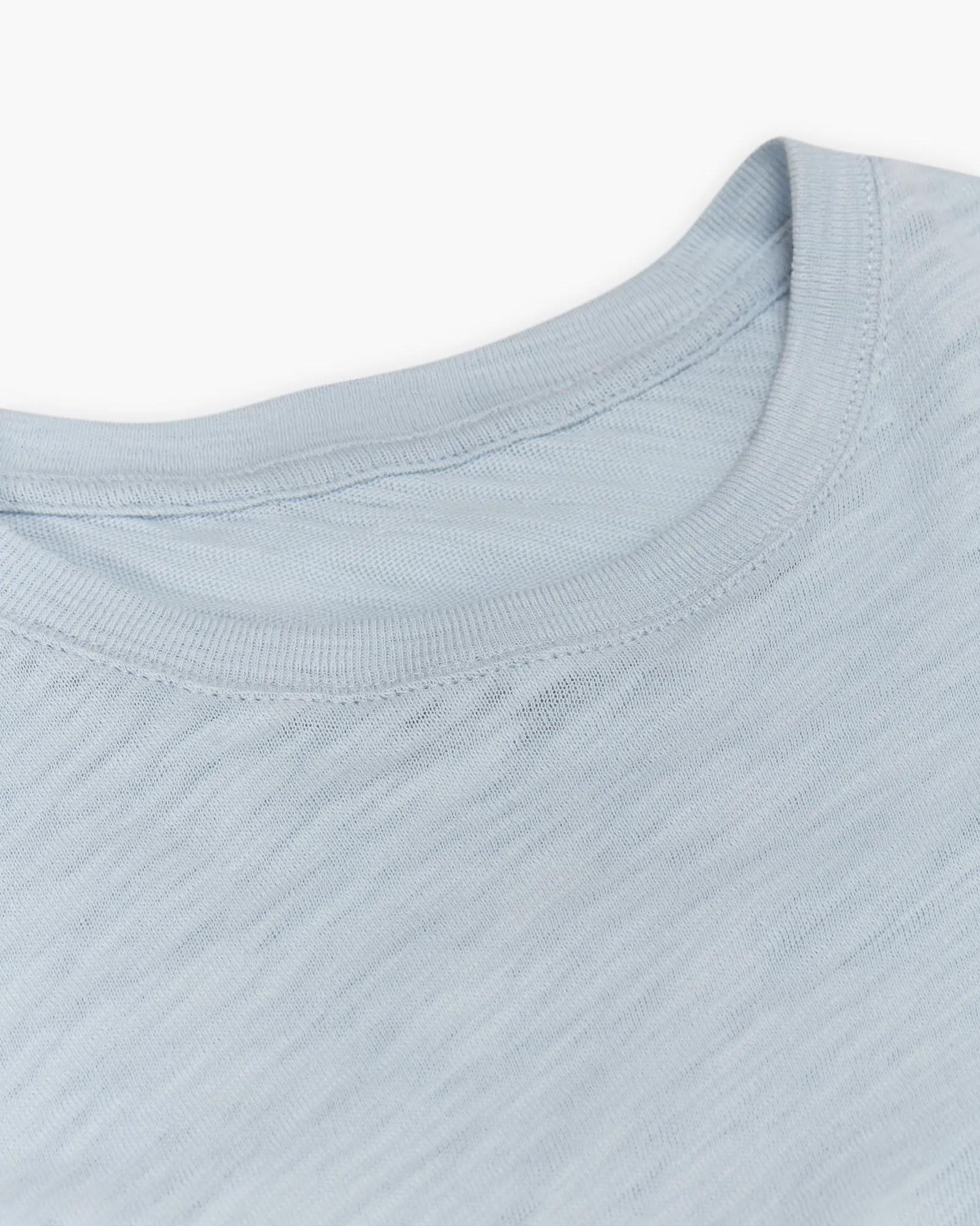 Slub Jersey Schoolboy Short Sleeve Crew Neck Tee - Powder Blue sold by ATM Anthony Thomas Melillo product image thumbnail 5