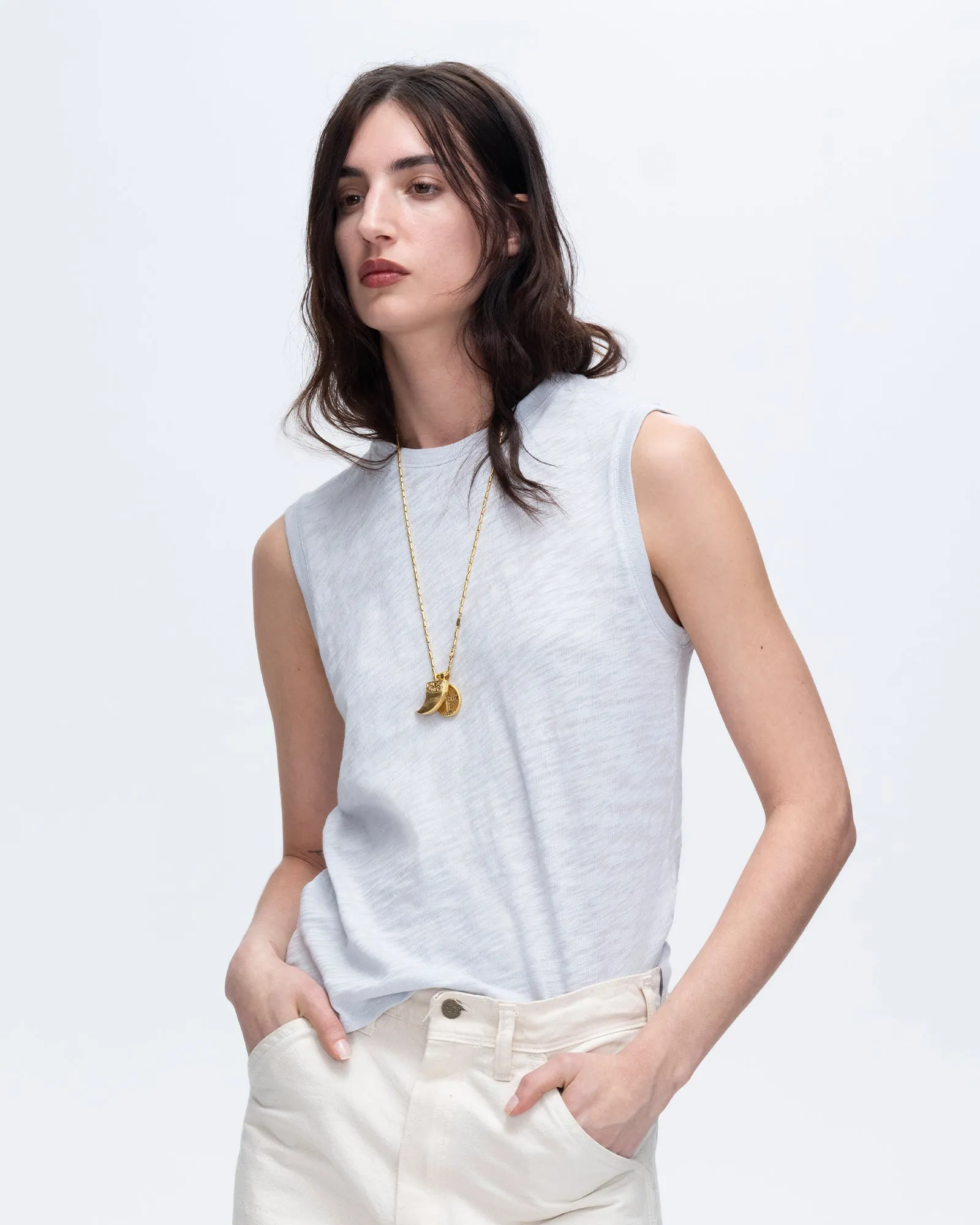 Slub Jersey Sleeveless Schoolboy - Powder Blue sold by ATM product image thumbnail 4