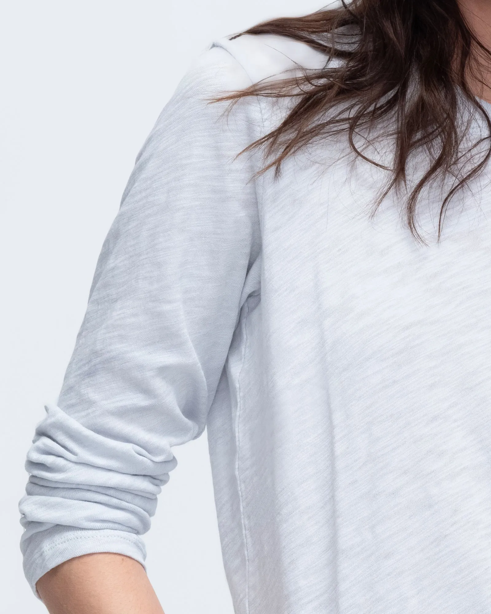 Slub Jersey Long Sleeve Crop Tee - Powder Blue sold by ATM product image thumbnail 5