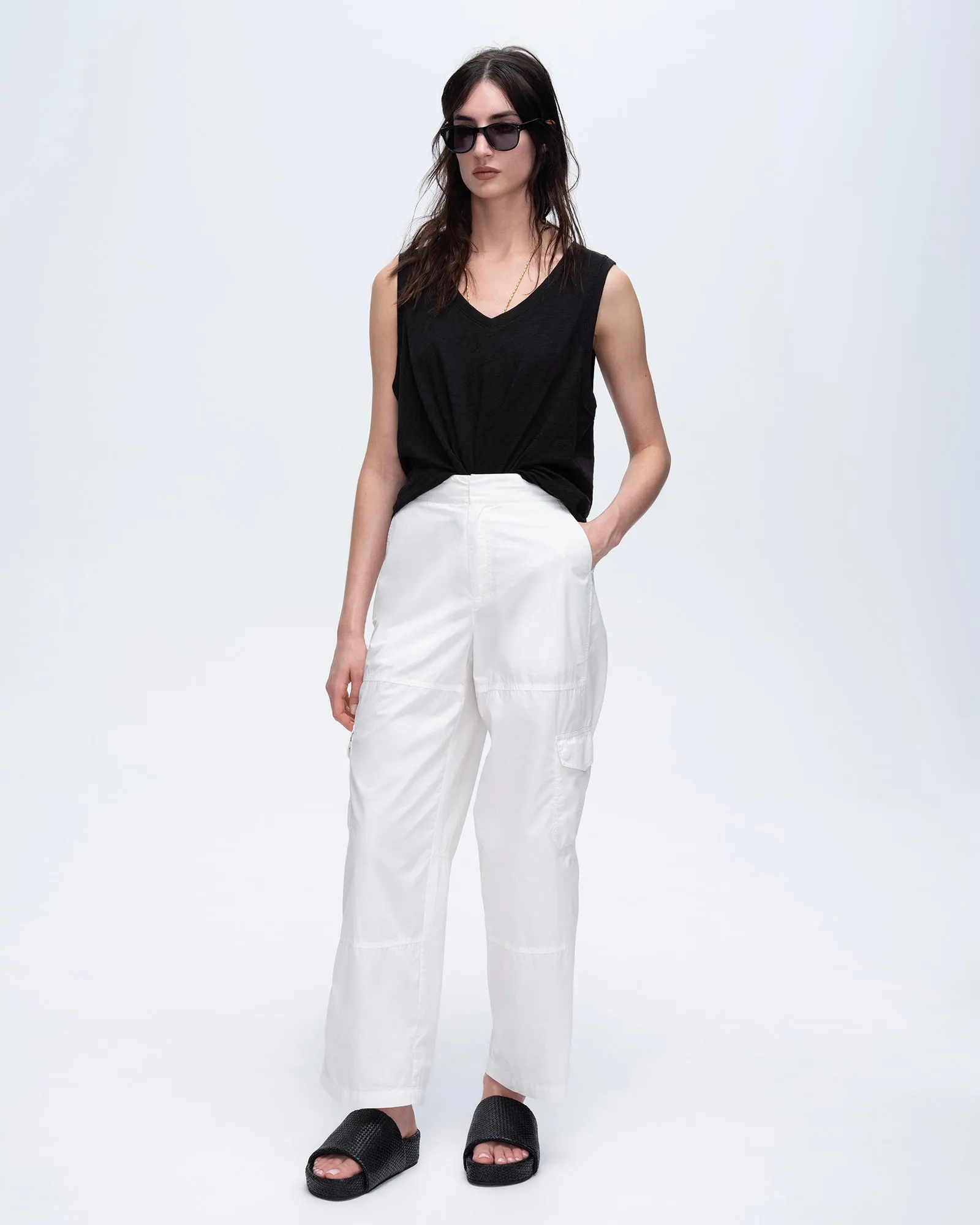 Cotton Poplin Cargo Pants - White sold by ATM Anthony Thomas Melillo product image thumbnail 5