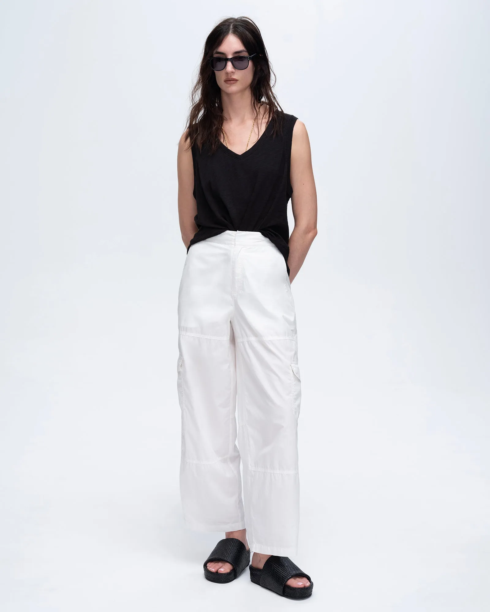 Cotton Poplin Cargo Pants - White sold by ATM Anthony Thomas Melillo