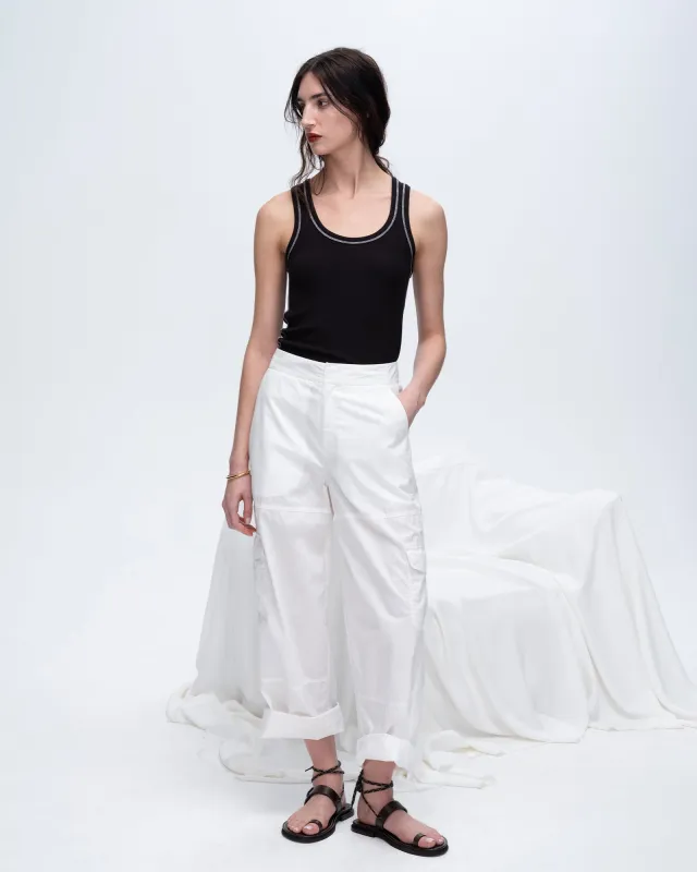 Modal Rib Boy Tank - Black-White sold by ATM Anthony Thomas Melillo