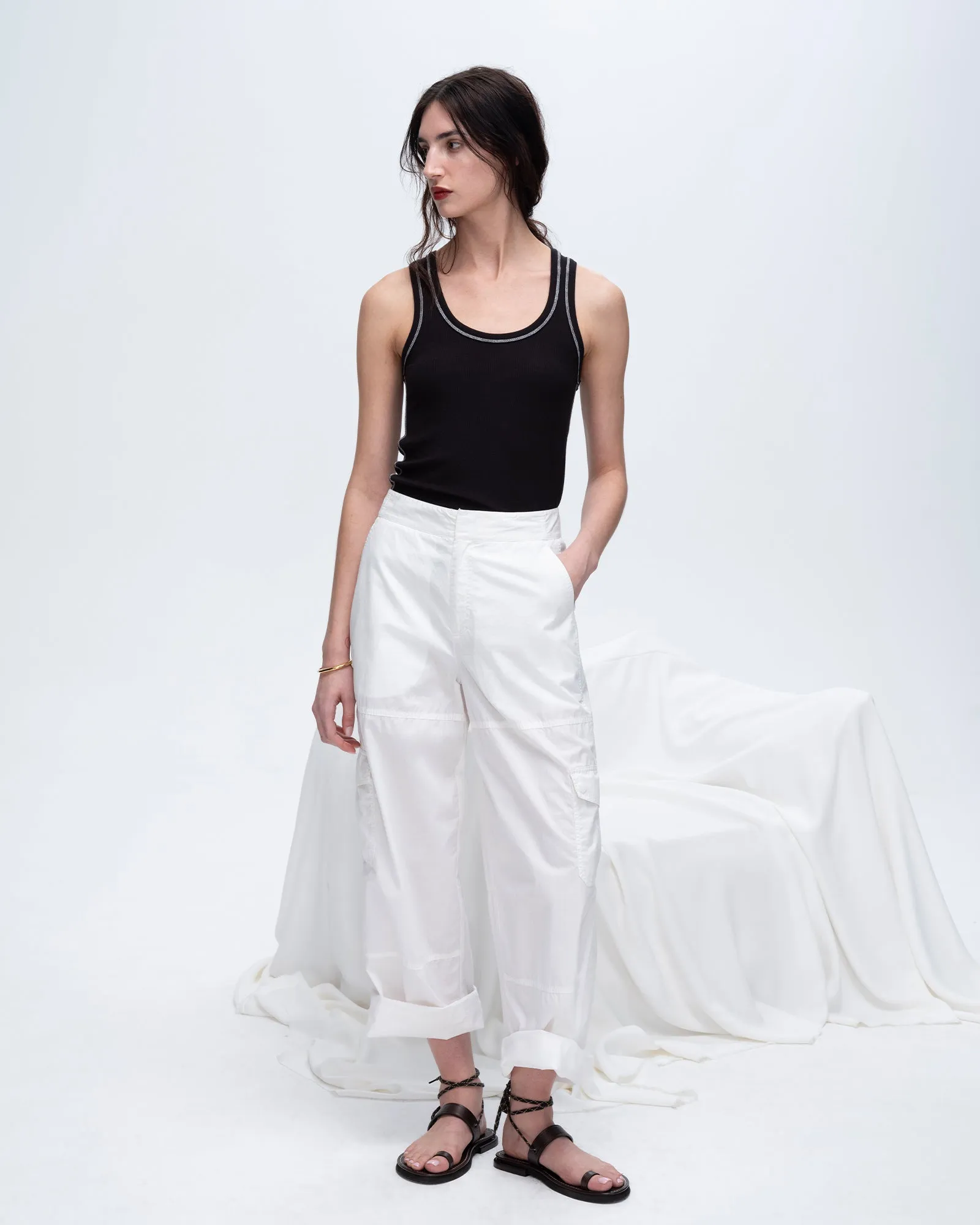 Modal Rib Boy Tank - Black-White sold by ATM Anthony Thomas Melillo