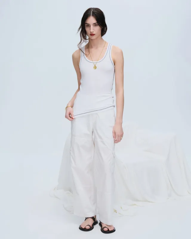 Modal Rib Boy Tank - White-Black sold by ATM Anthony Thomas Melillo