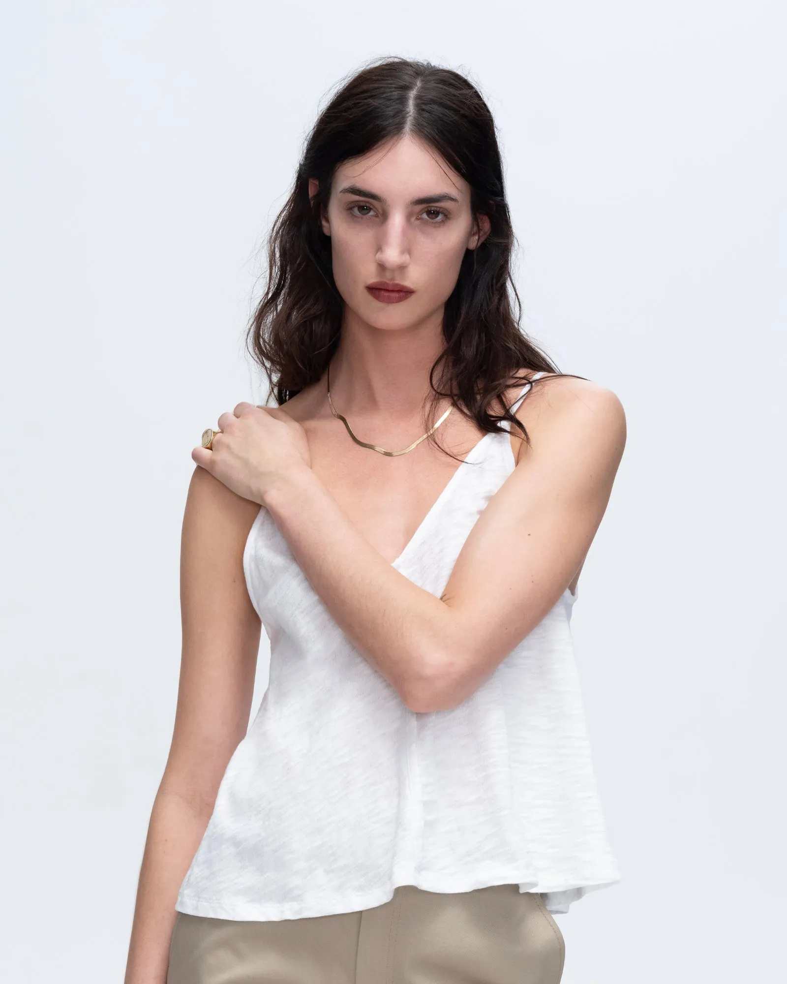 Slub Jersey Exposed Seam Tank Top - White sold by ATM Anthony Thomas Melillo product image thumbnail 4