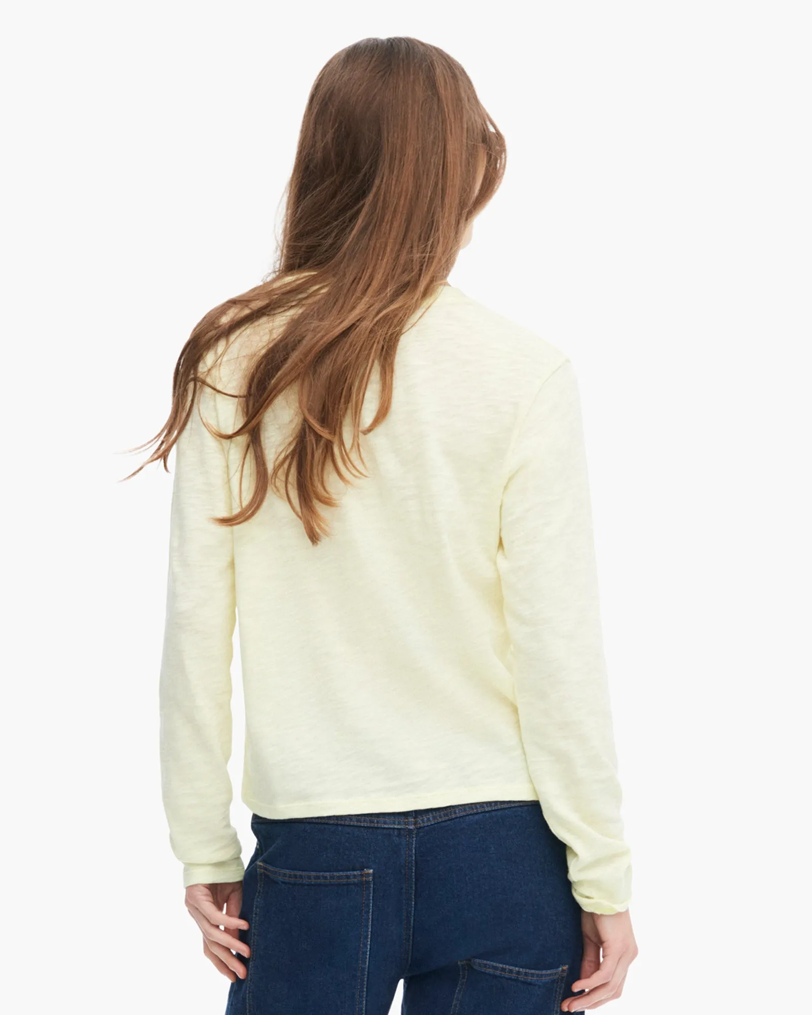 Slub Jersey Long Sleeve Crop Tee - Tender Yellow sold by ATM product image thumbnail 3