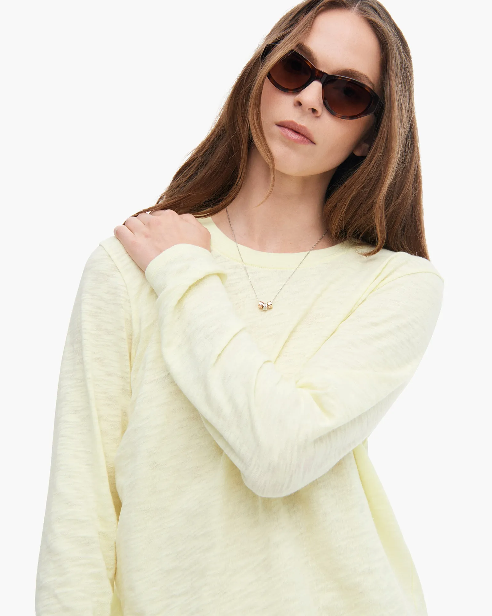 Slub Jersey Long Sleeve Crop Tee - Tender Yellow sold by ATM product image thumbnail 4