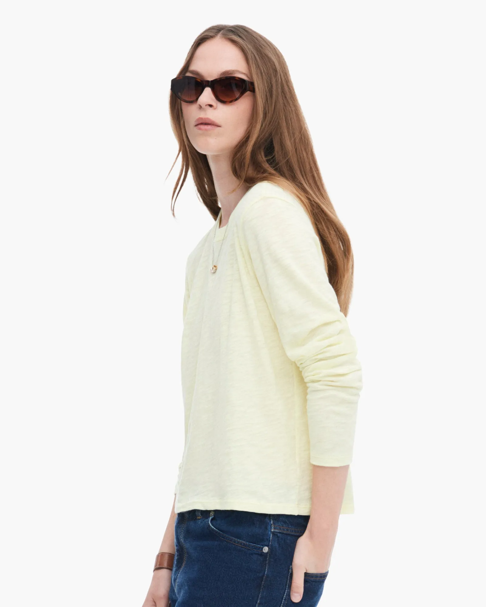 Slub Jersey Long Sleeve Crop Tee - Tender Yellow sold by ATM product image thumbnail 2