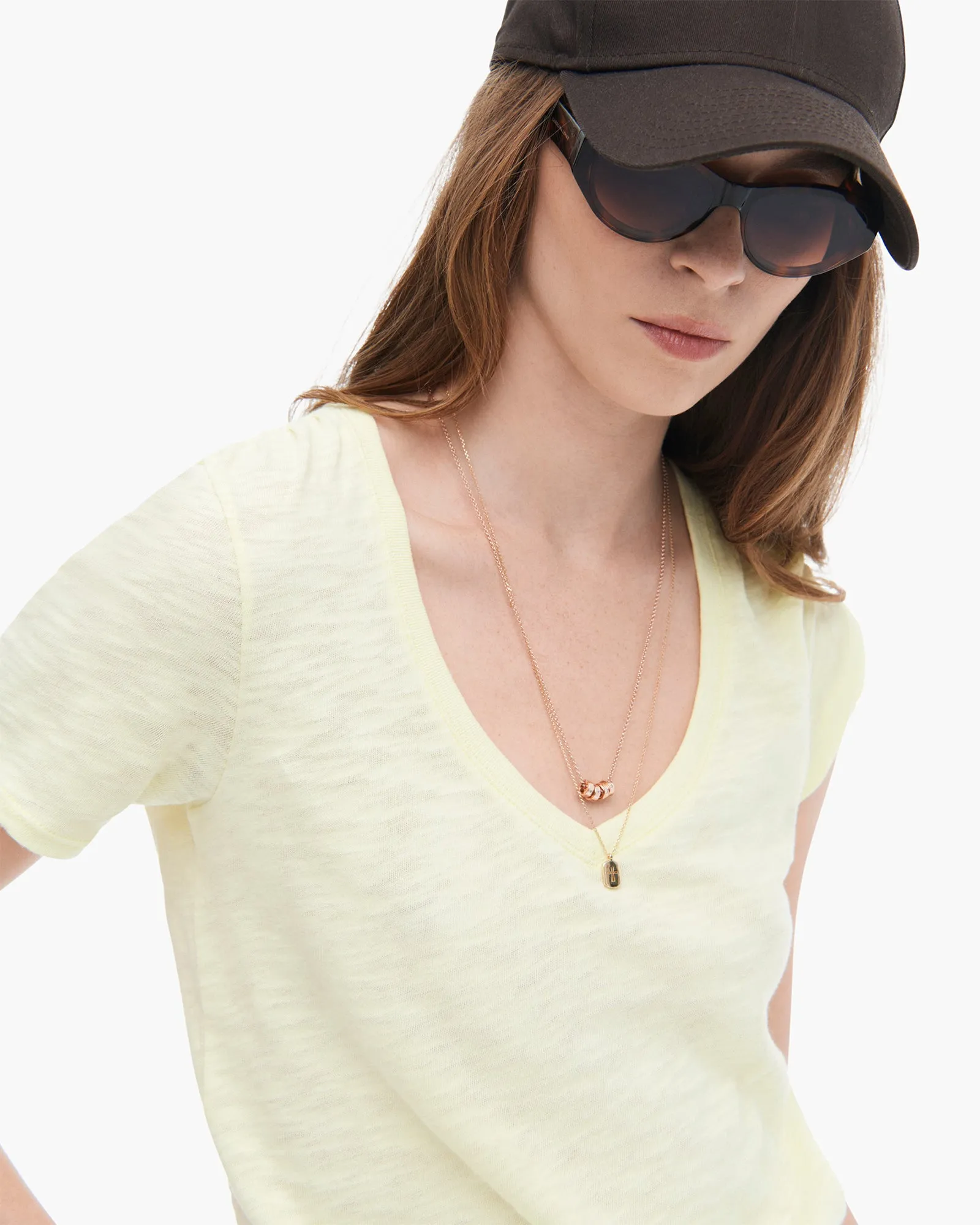 Slub Jersey Classic Short Sleeve V-Neck Tee - Tender Yellow sold by ATM product image thumbnail 4